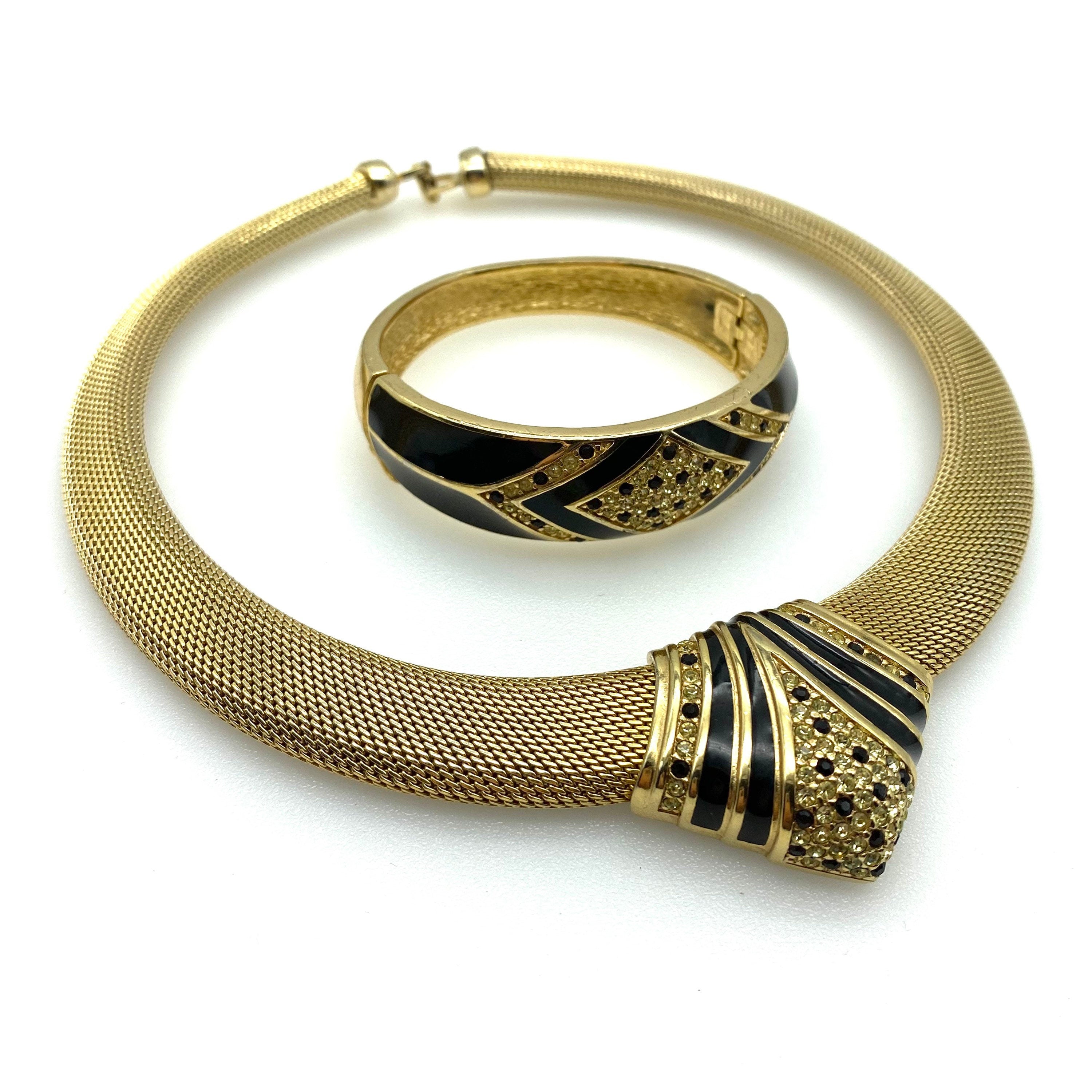 Vintage Authentic Louis Feraud Paris Earrings in Gold Plate and Rhinestones