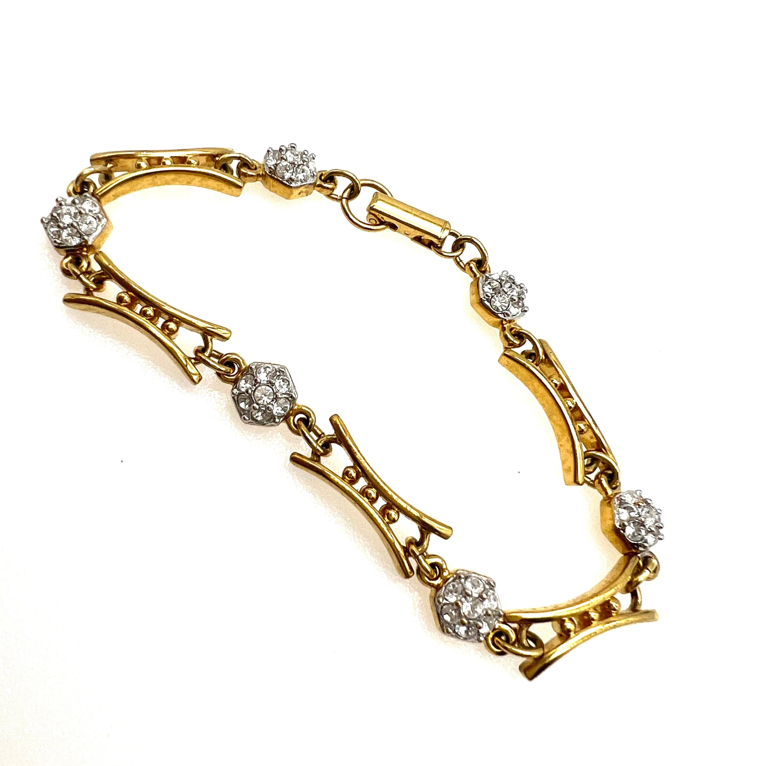 Life Bejeweled Gold Link Bracelet w/ Moonlight Swarovski Crystals -  LifeBejeweled