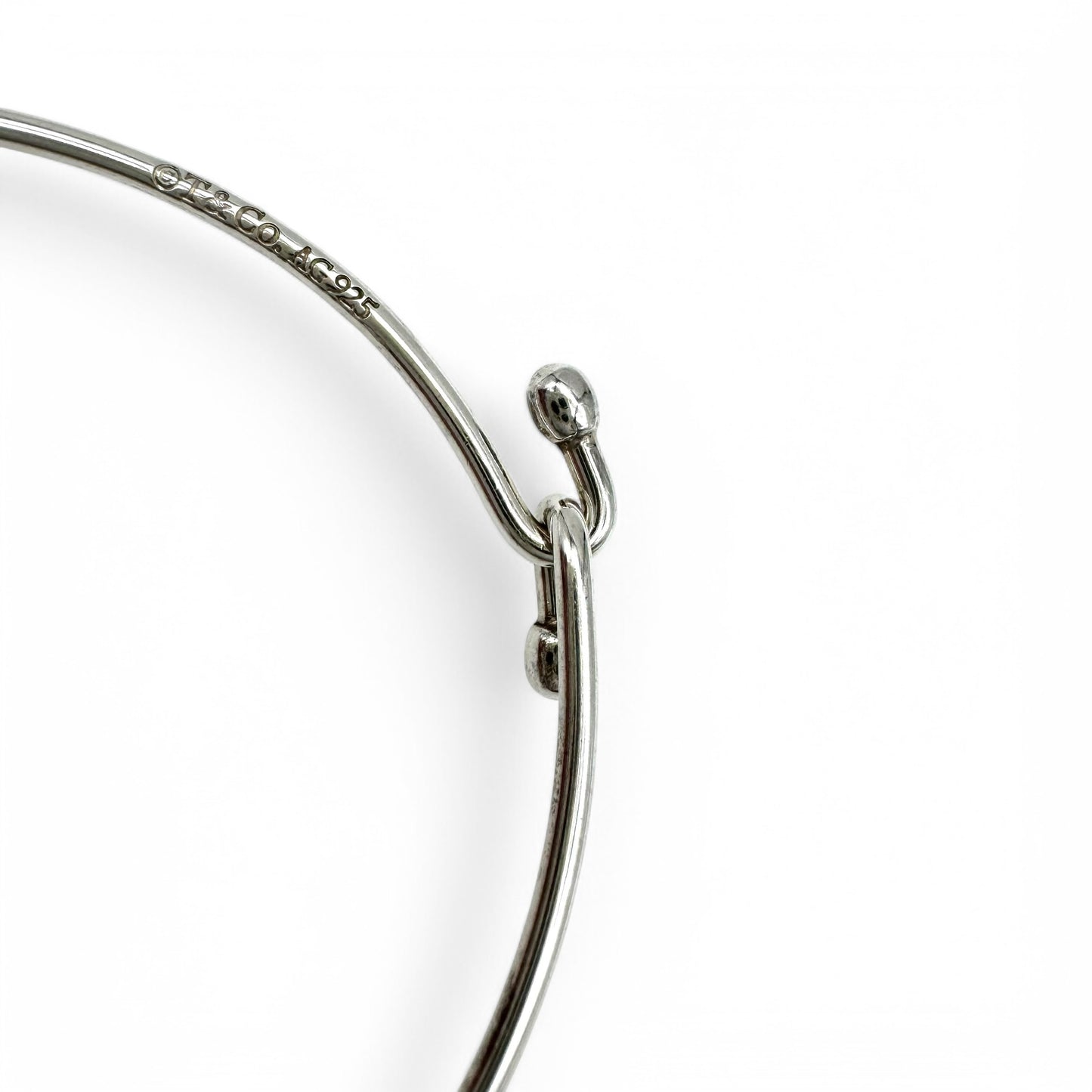 Tiffany & Co. Wire Hook 925 Silver Bangle 17cm