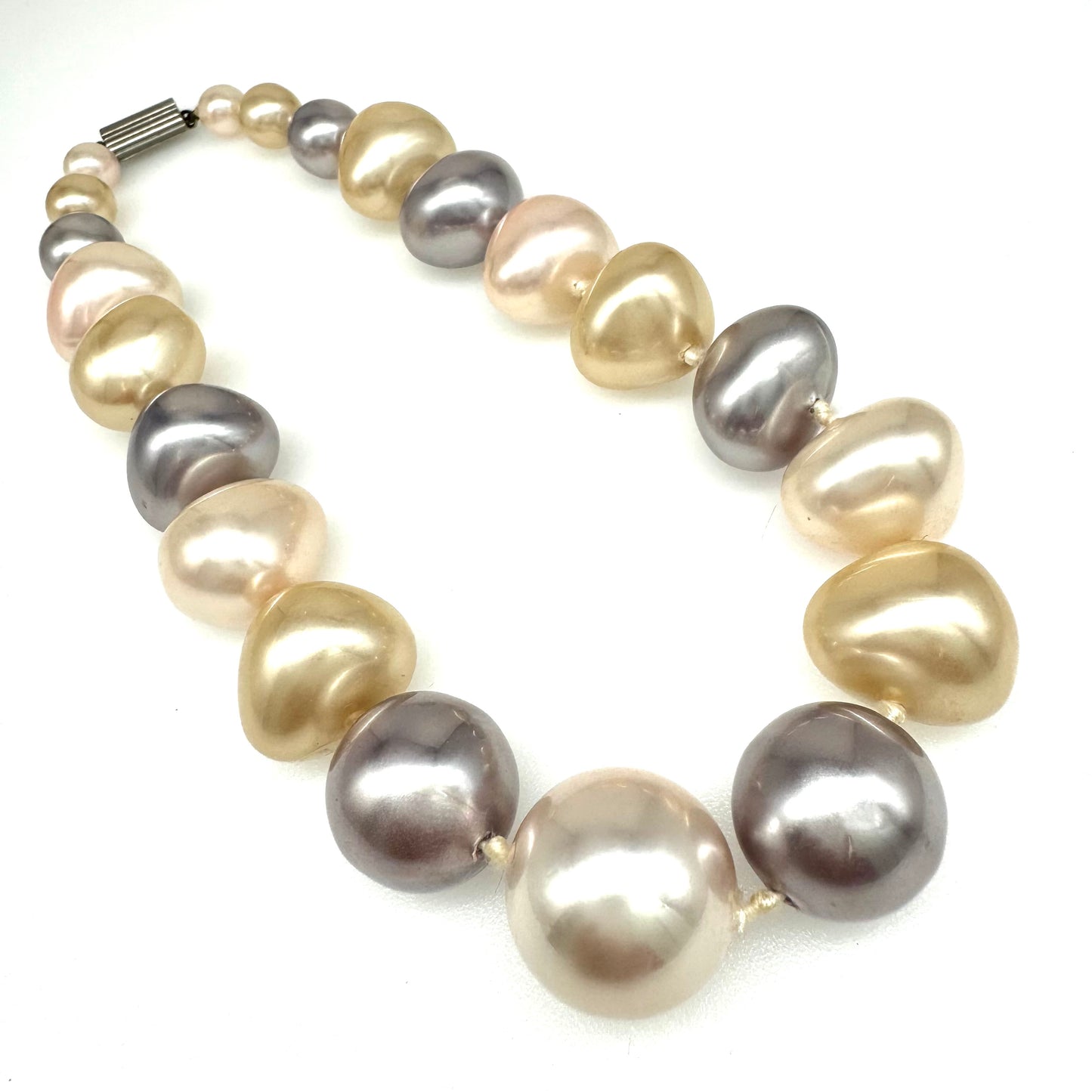 Ugo Correani Rare Graduating Vari Tone Faux Pearl Necklace