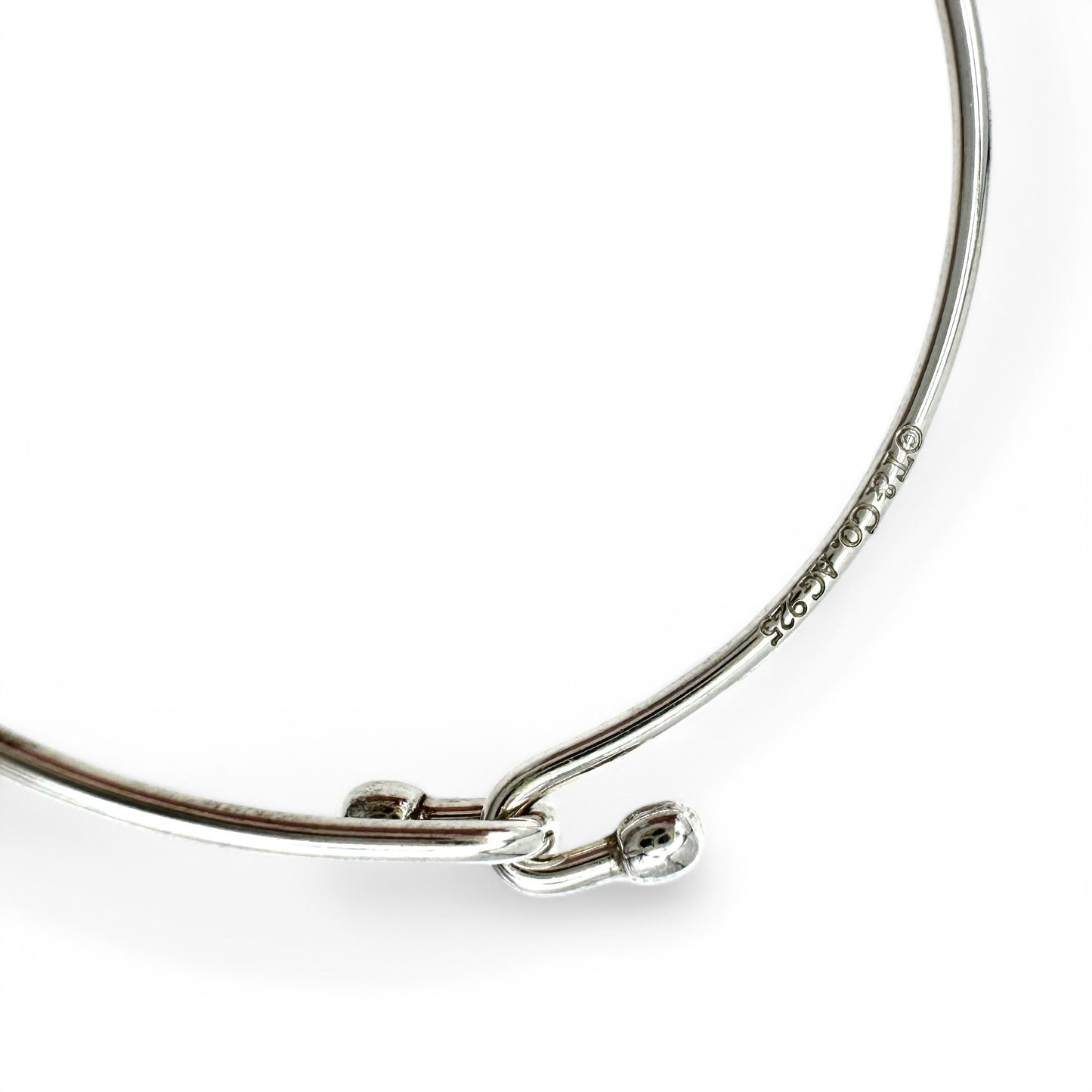 Tiffany & Co. Wire Hook 925 Silver Bangle 17cm