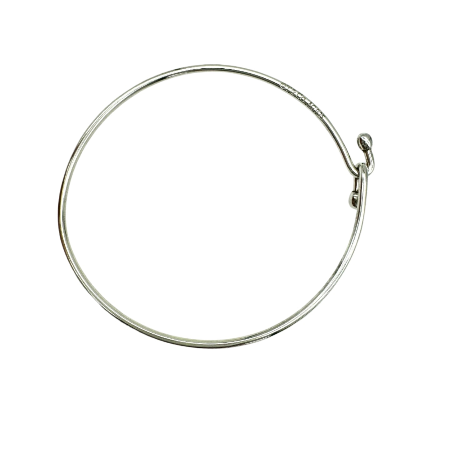 Tiffany & Co. Wire Hook 925 Silver Bangle 17cm