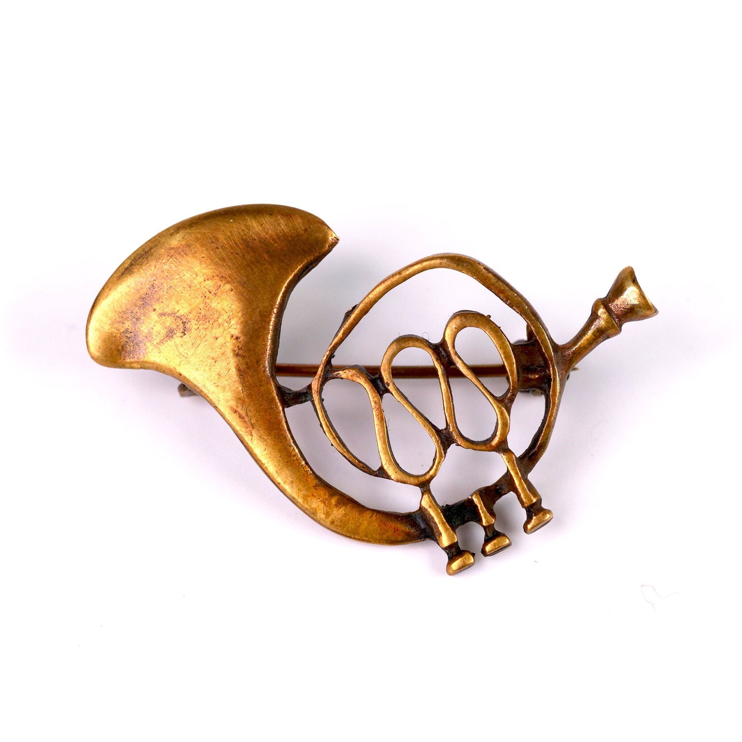 Vintage Handmade French Horn Brooch