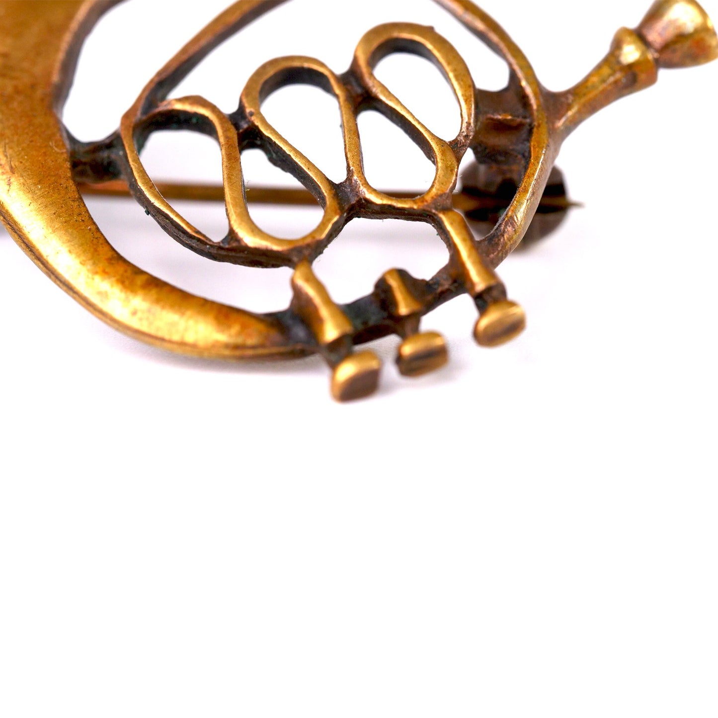 Vintage Handmade French Horn Brooch