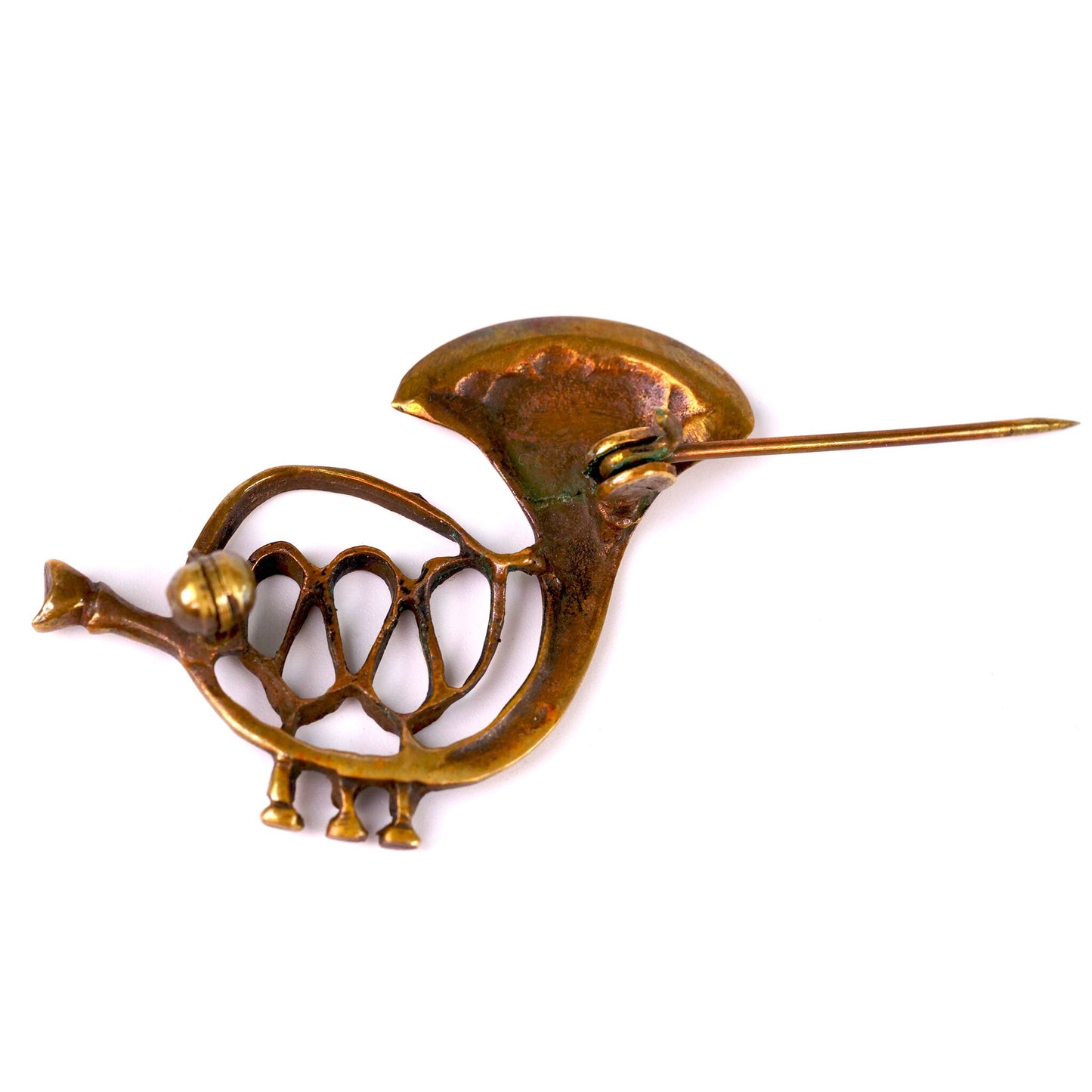 Vintage Handmade French Horn Brooch