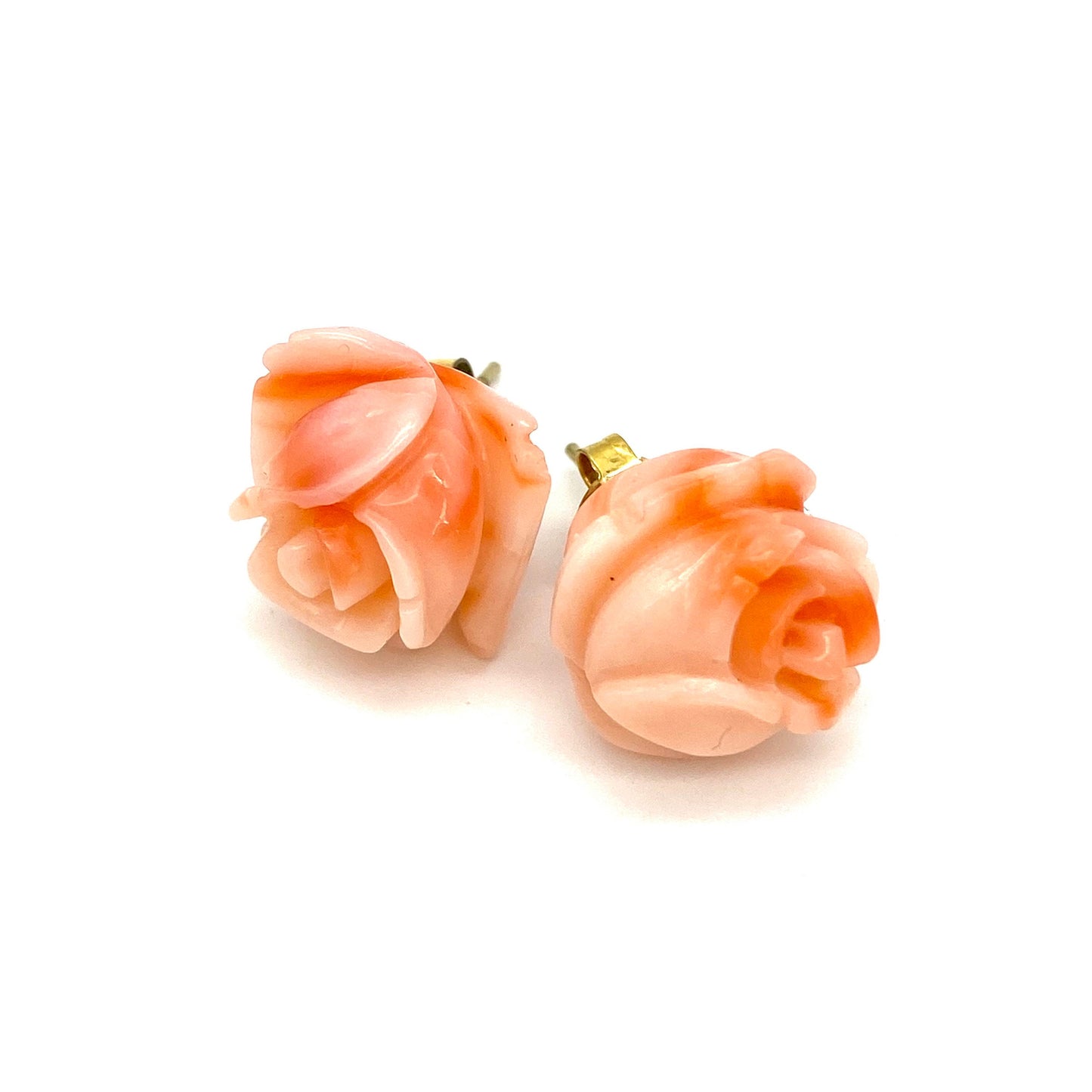 Angel Skin Coral Flower Stud Earrings