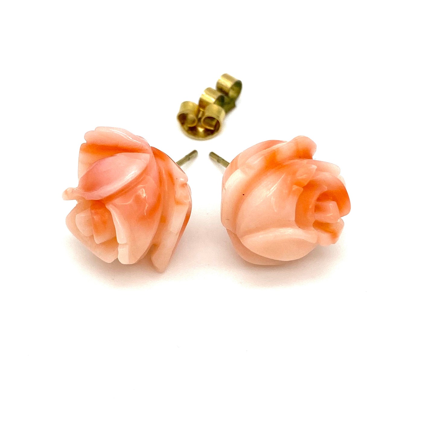 Angel Skin Coral Flower Stud Earrings