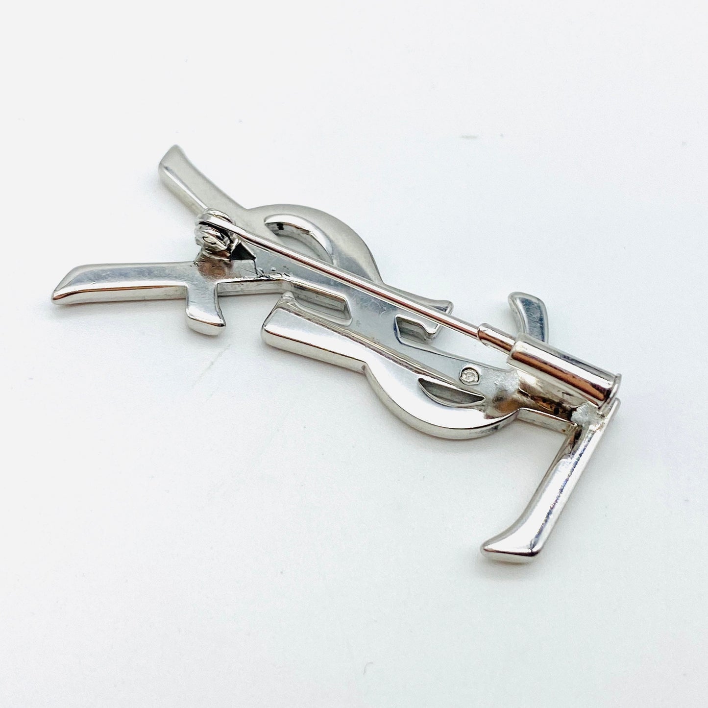 Yves Saint Laurent Sterling Silver Brooch Made In France