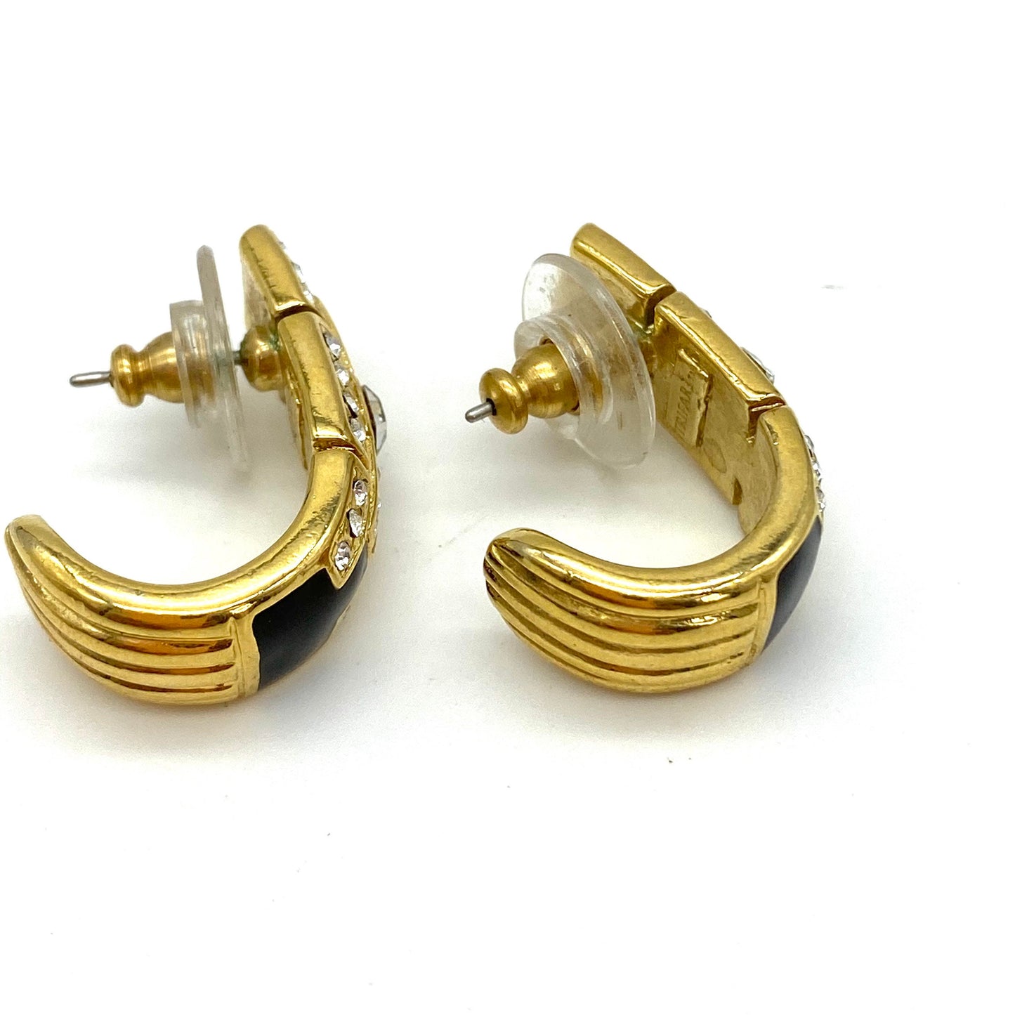 Trifari 1980’s Gold Plated Pierced Earrings