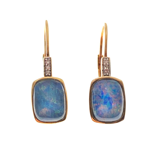 9ct Gold Opal Triplet Leverback Earrings