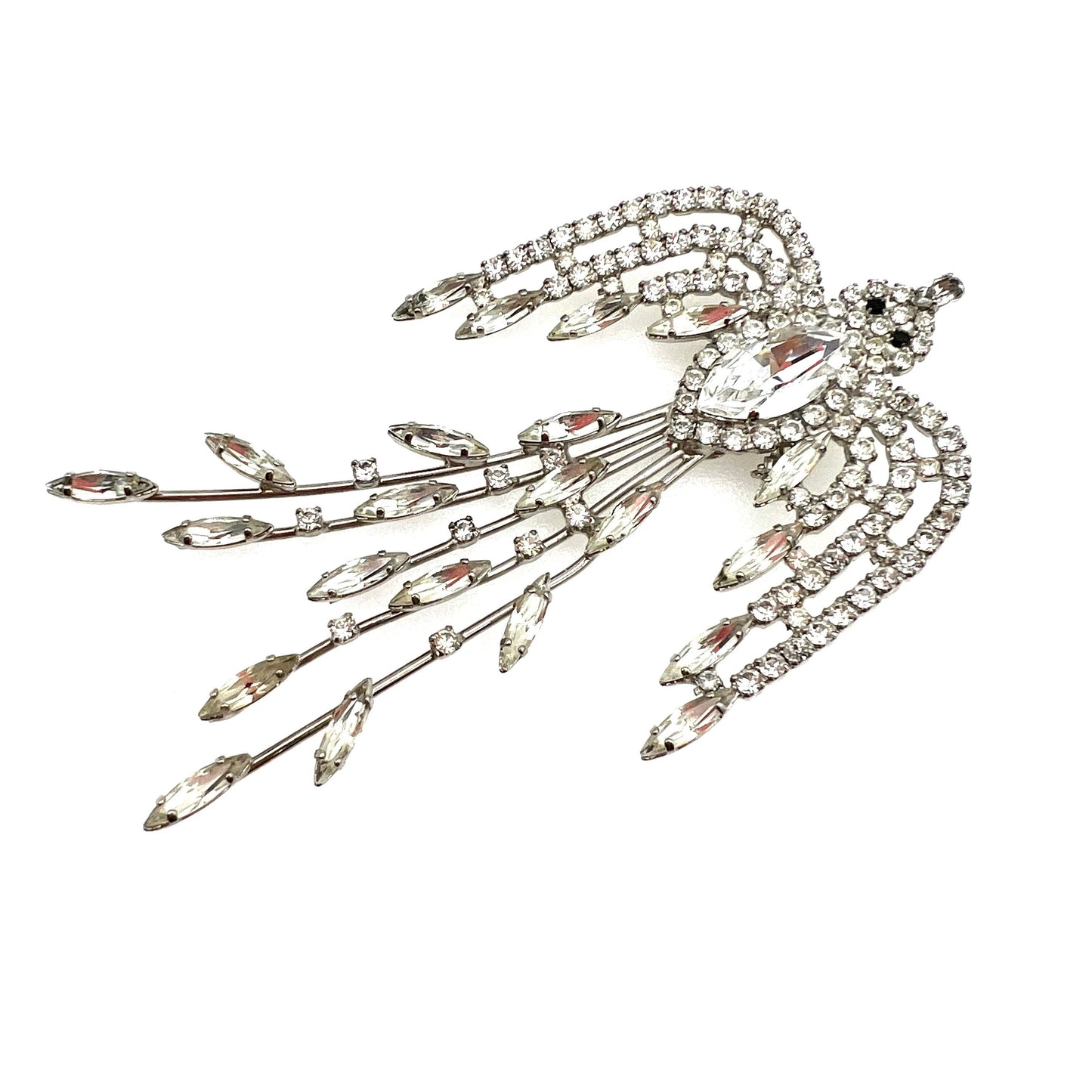 Butler and Wilson Early Clear Crystal Swallow Brooch