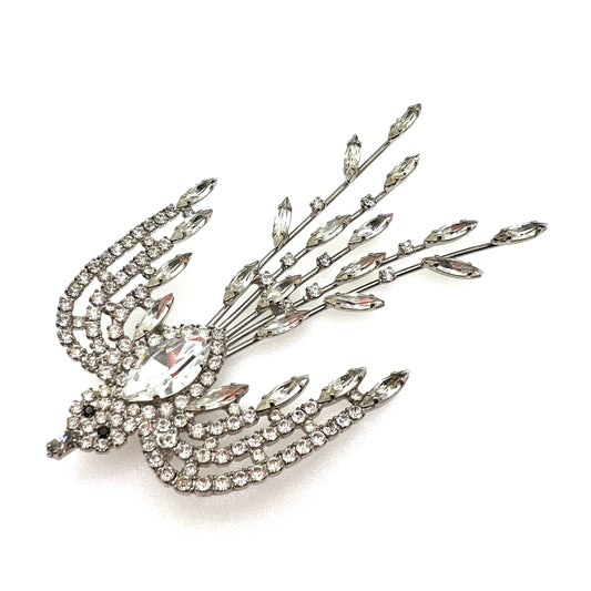 Butler and Wilson Early Clear Crystal Swallow Brooch