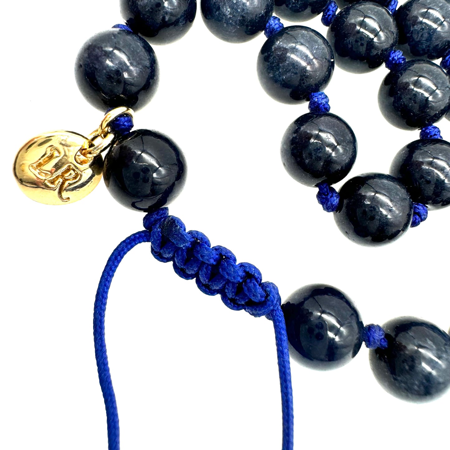 Lola Rose Midnight Blue Hand Knotted Beaded Agate Necklace (Adjustable 45-60cm)