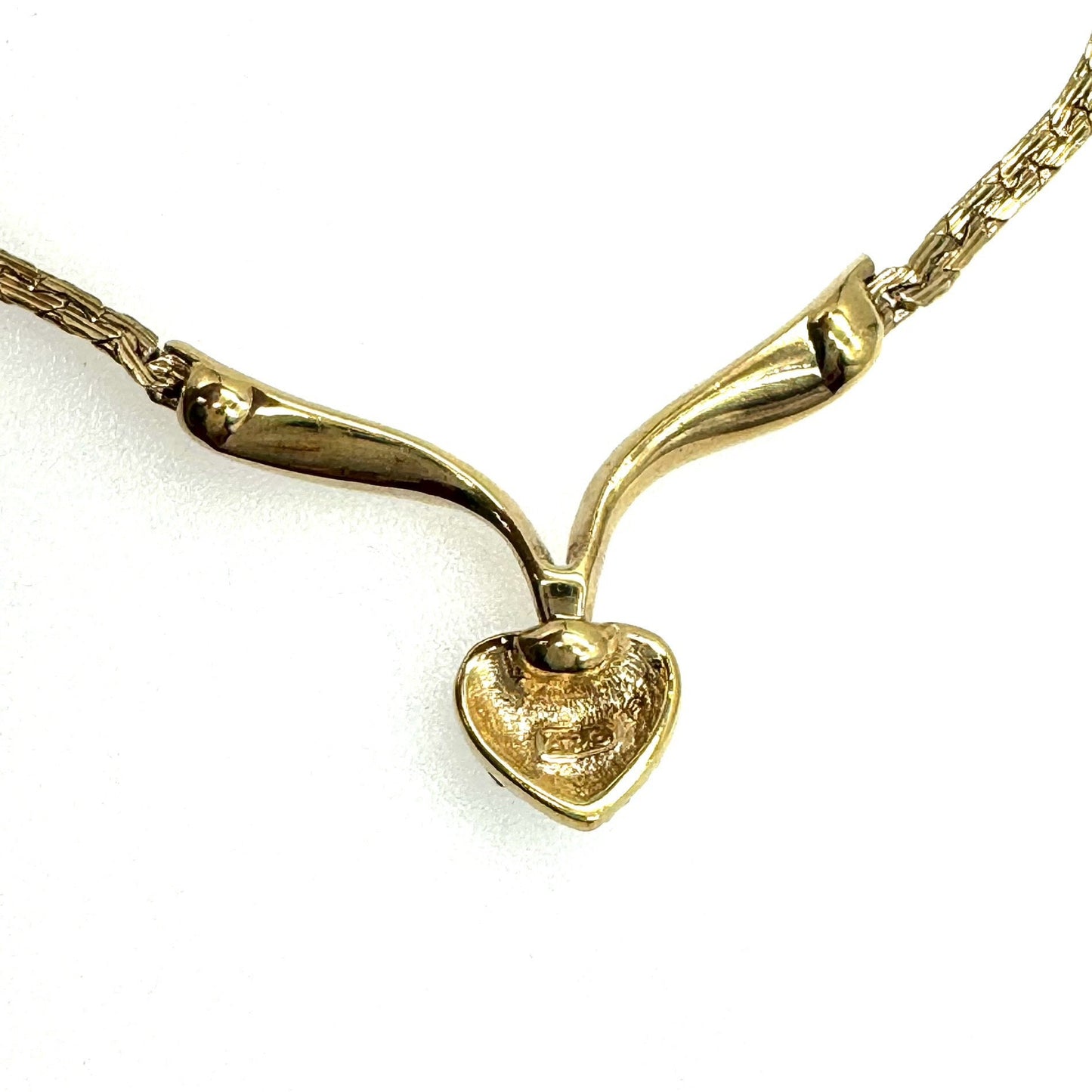 Attwood and Sawyer 22ct Gold Plated Winged Swarovski Crystal Heart Integral Pendant Necklace