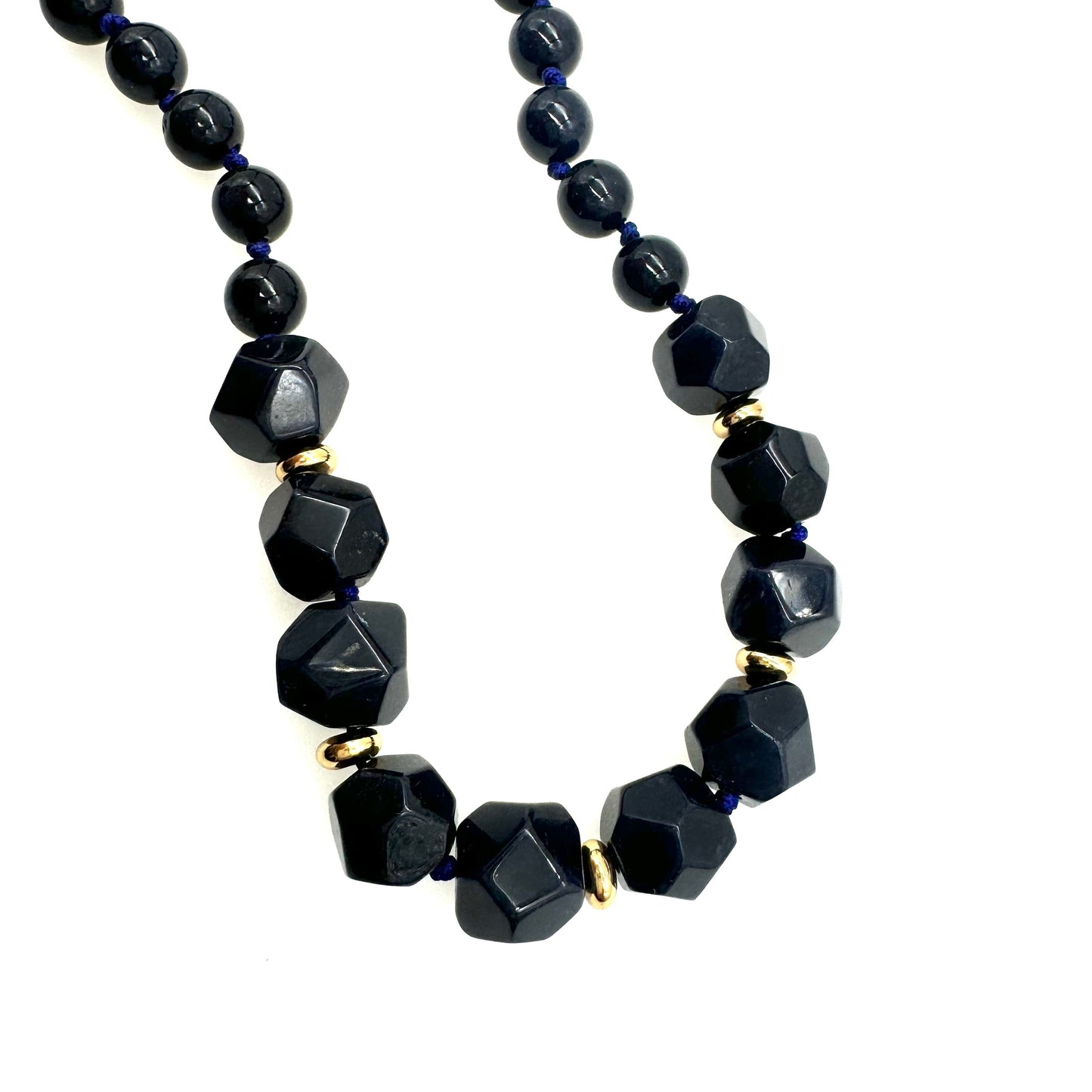 Lola Rose Midnight Blue Hand Knotted Beaded Agate Necklace (Adjustable 45-60cm)