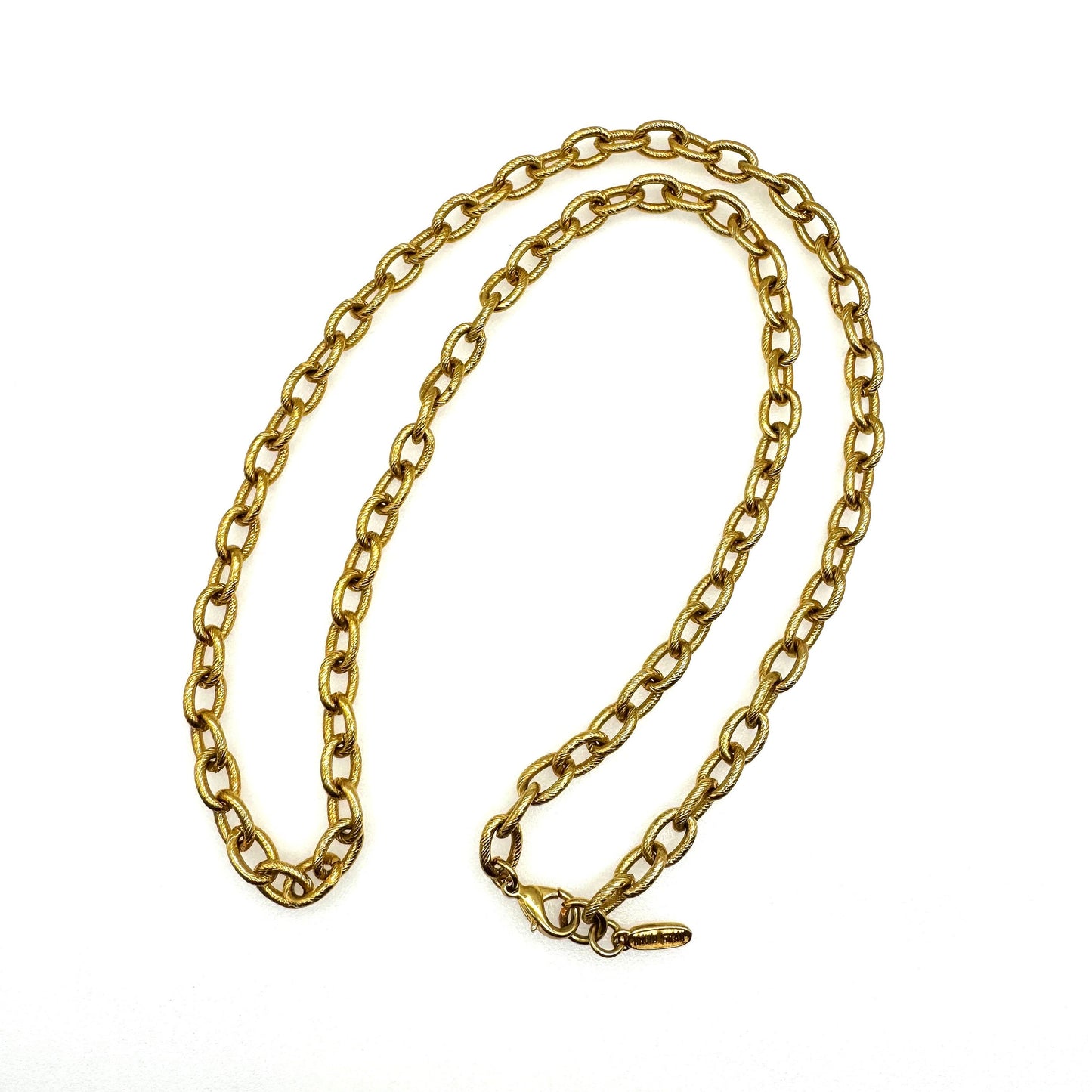 David Grau Textured Chain Link Necklace