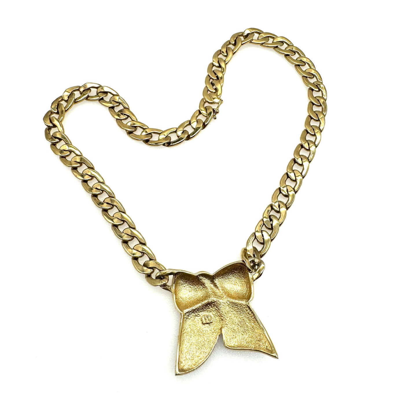 Jacques Vert Enamel and Gold Plated Bow Integral Pendant Necklace