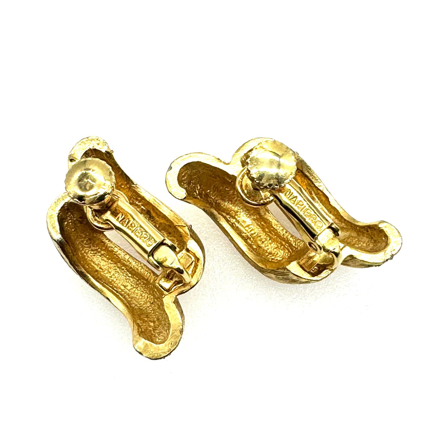 Napier Textured Wave Screw Back Clip On Earrings