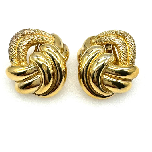 Christian Dior Large Knot Clip On Earrings
