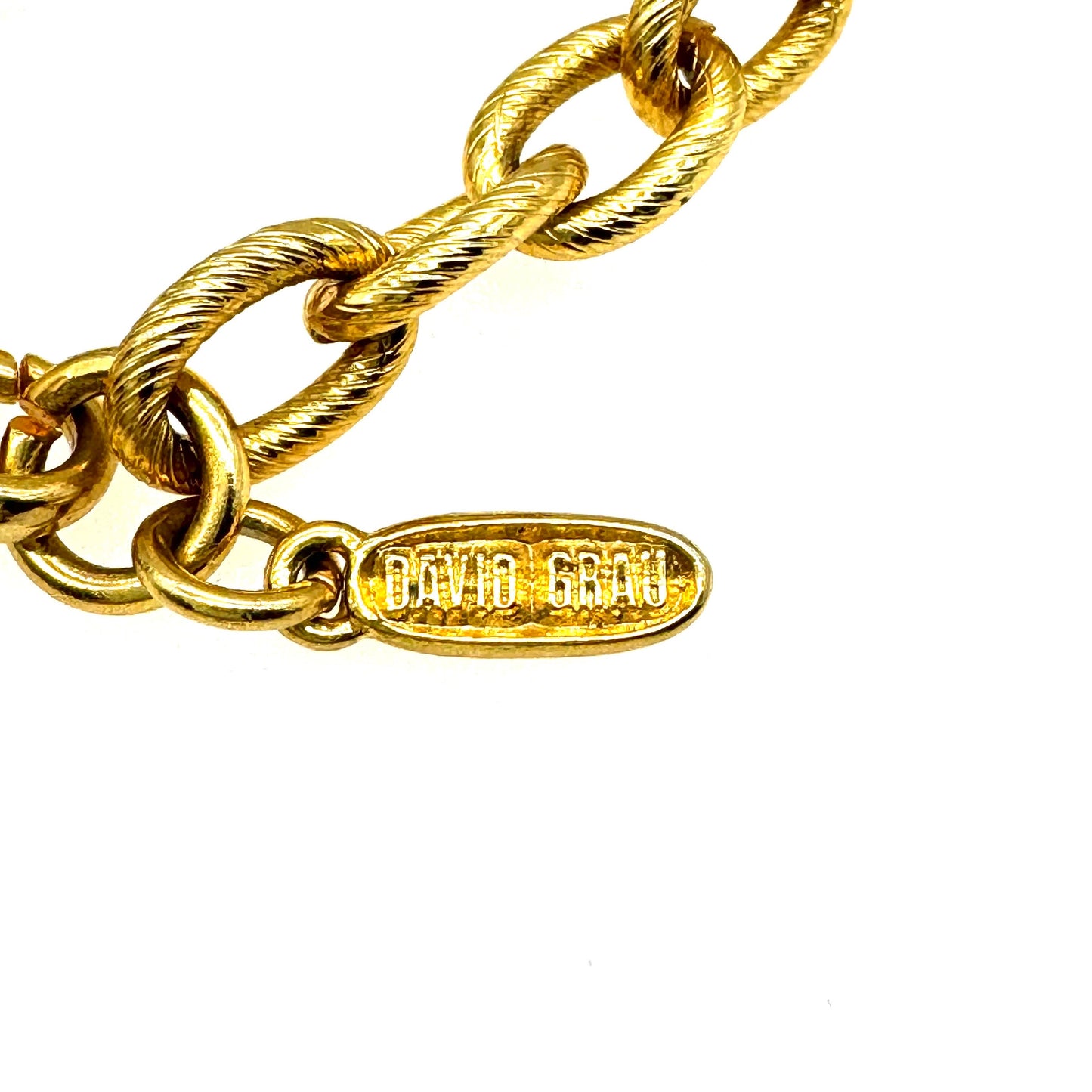 David Grau Textured Chain Link Necklace