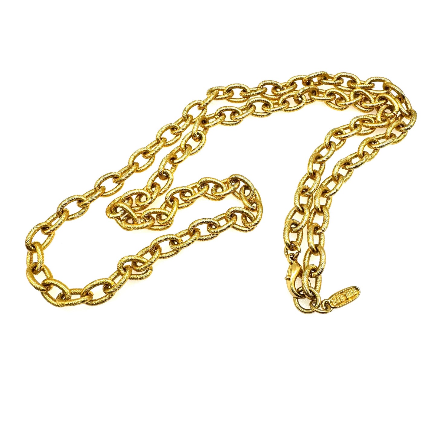 David Grau Textured Chain Link Necklace