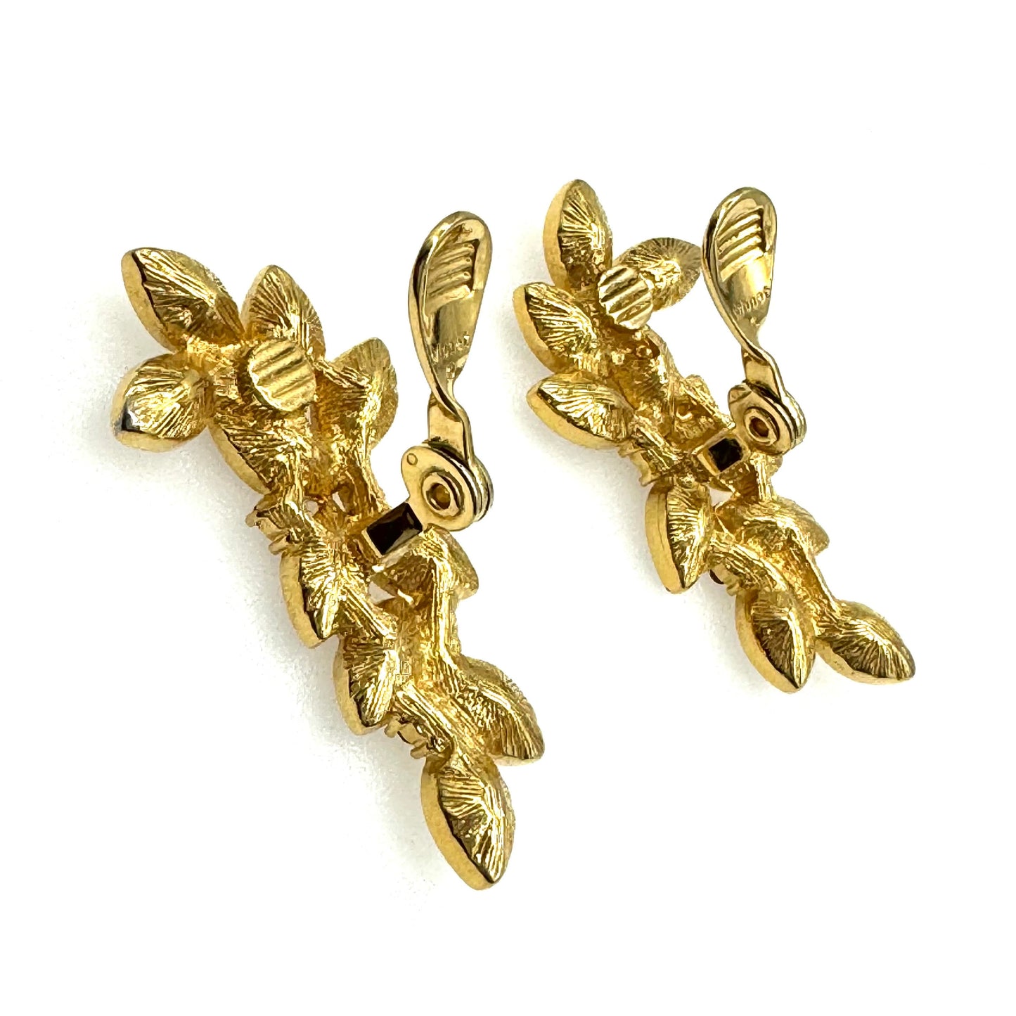 Monet Rigid Drop Marquise Rhinestone Clip On Earrings