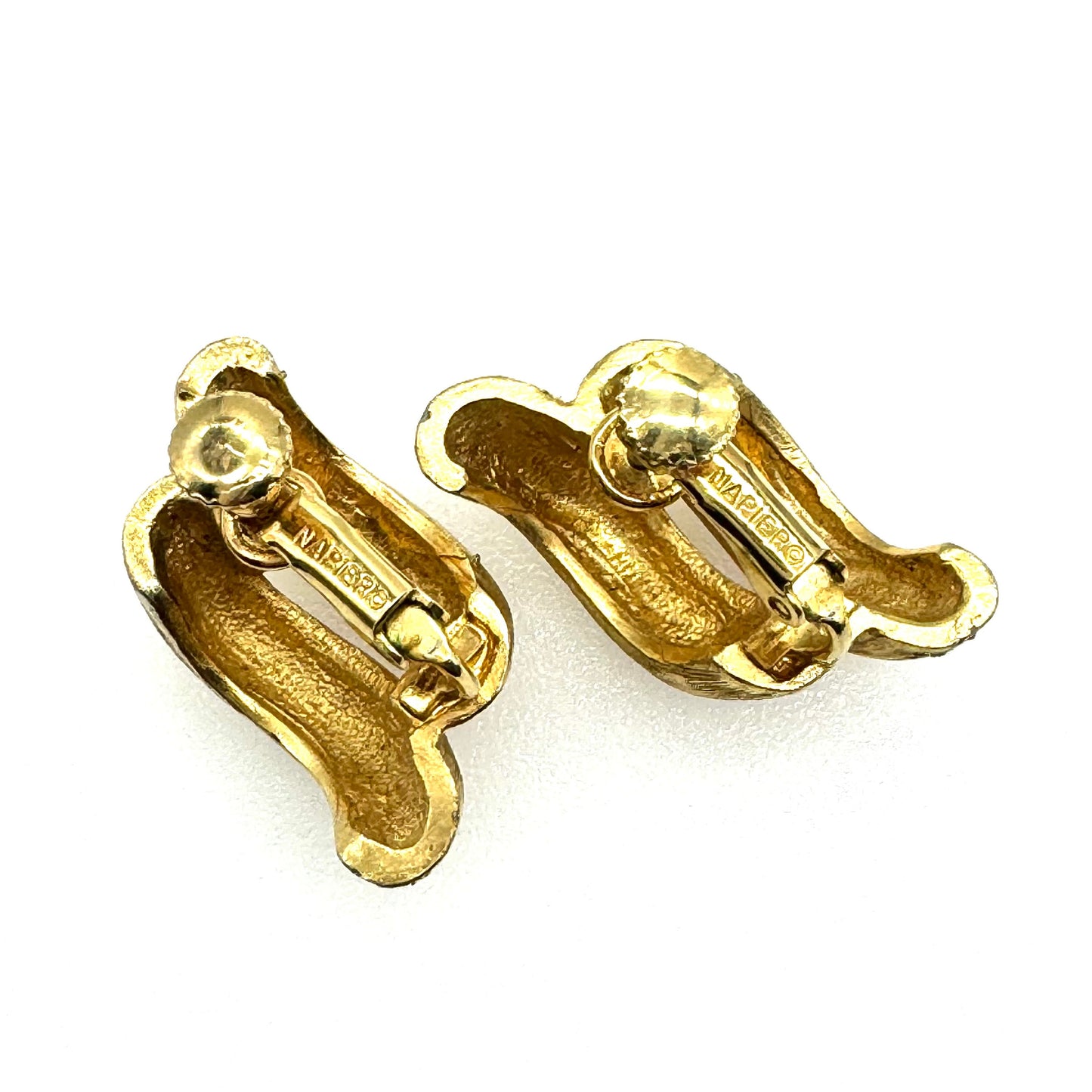 Napier Textured Wave Screw Back Clip On Earrings