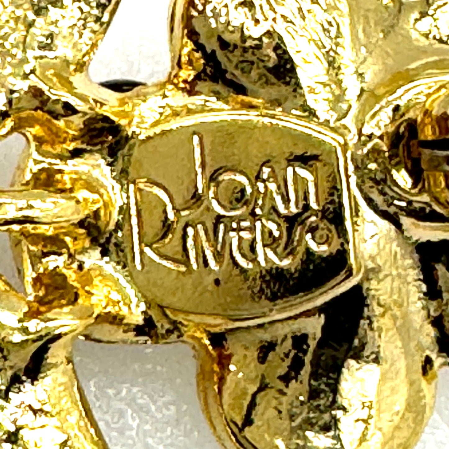 Joan Rivers Floral Enamel and Rhinestone Brooch