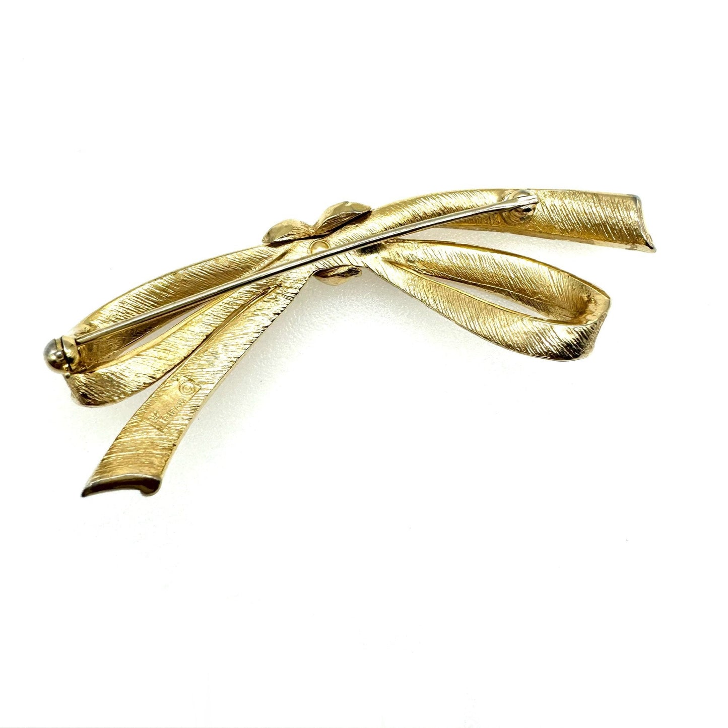 Crown Trifari Ribbon Bow Brooch