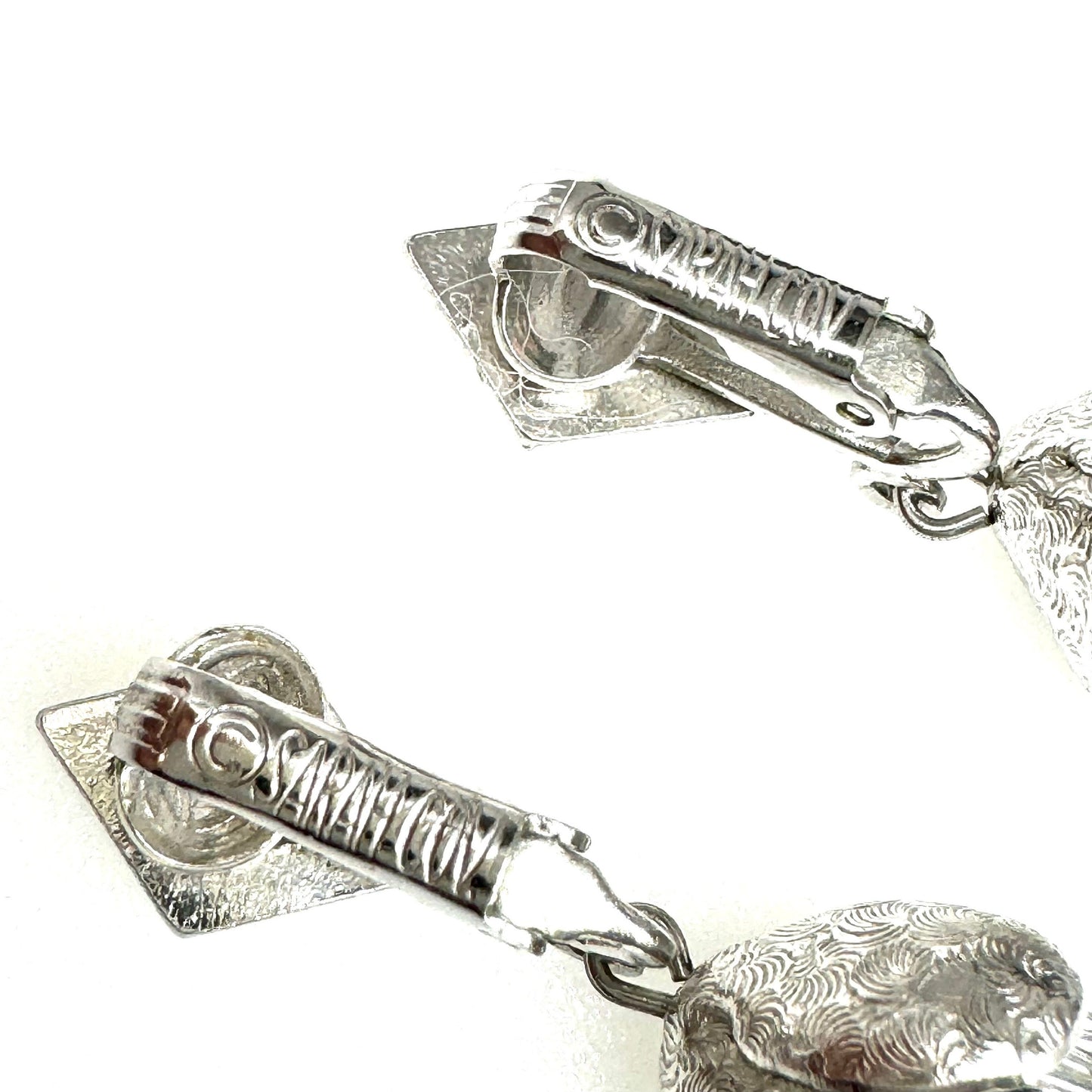 Sarah Coventry 'Silvery Cascade' Chain Tassel Clip On Earrings