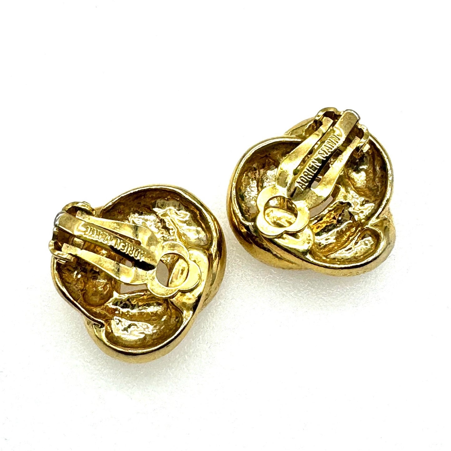 Adrien Mann Gold Plated Knot Clip On Earrings