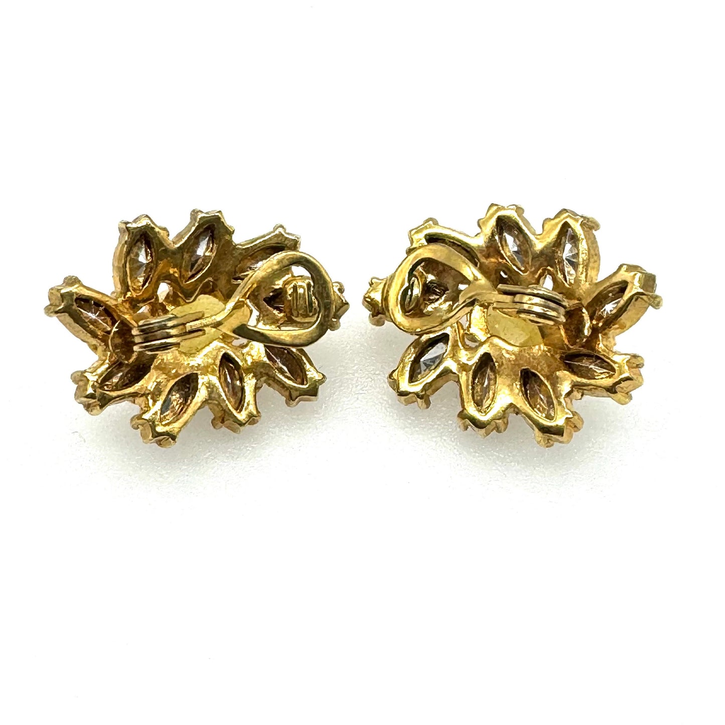 Monet Crystal Flower Clip On Earrings