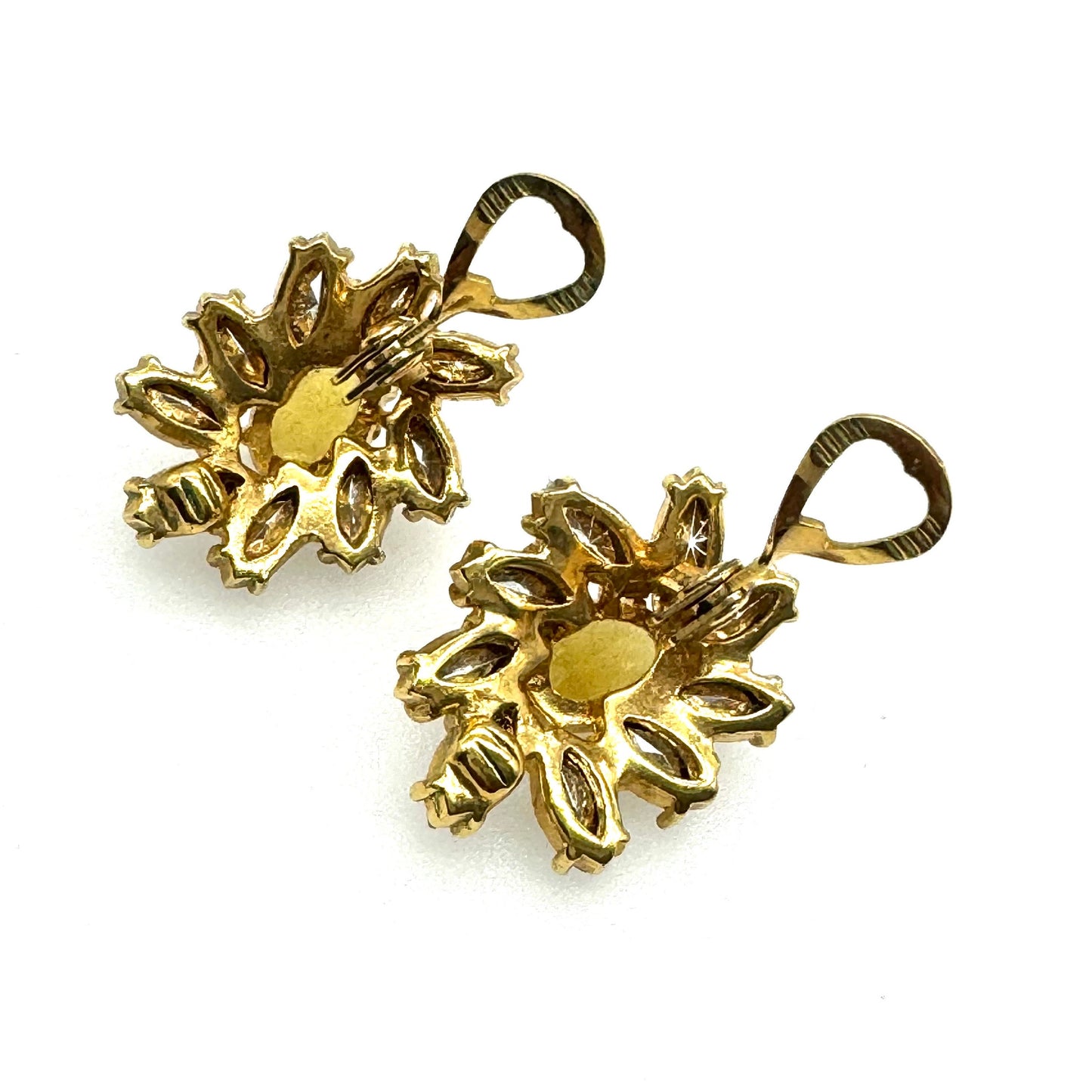 Monet Crystal Flower Clip On Earrings