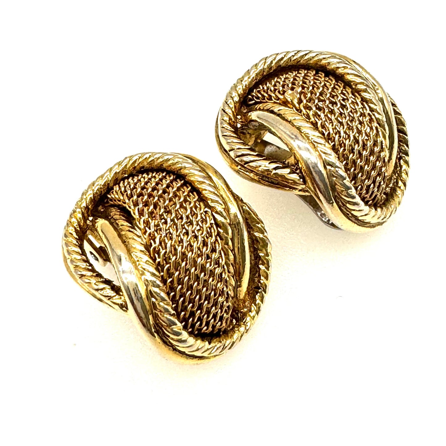 Mesh Modernist Clip On Earrings