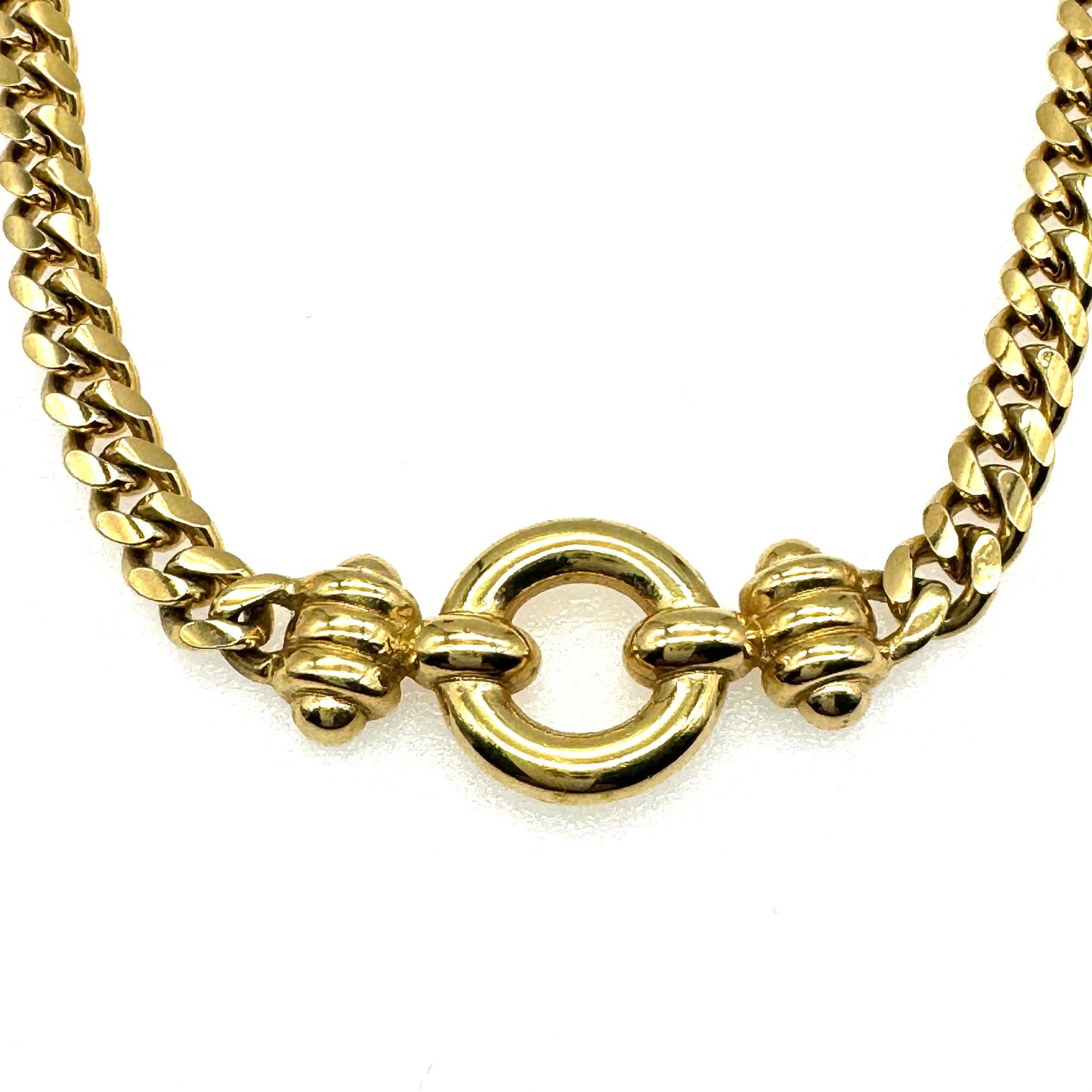 Grosse Gold Plated Integral Pendant Curb Chain Necklace