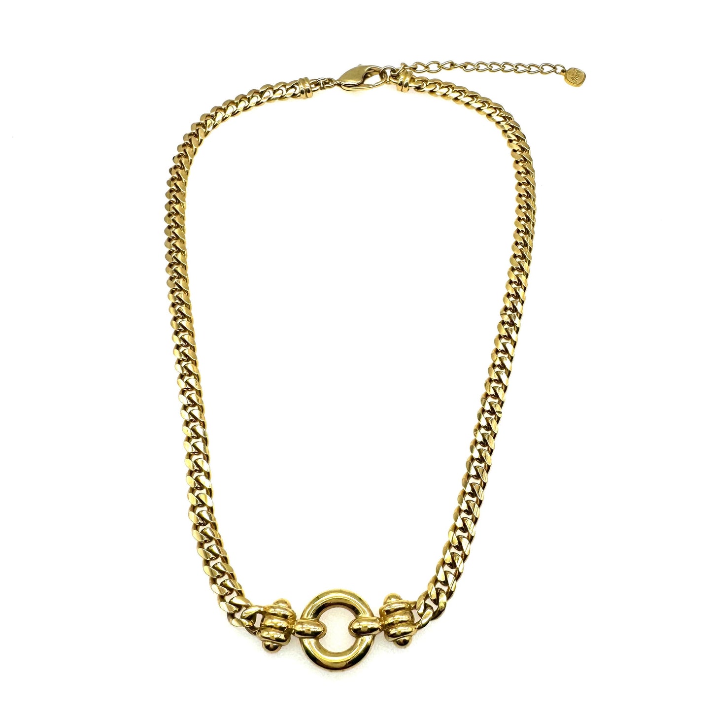 Grosse Gold Plated Integral Pendant Curb Chain Necklace