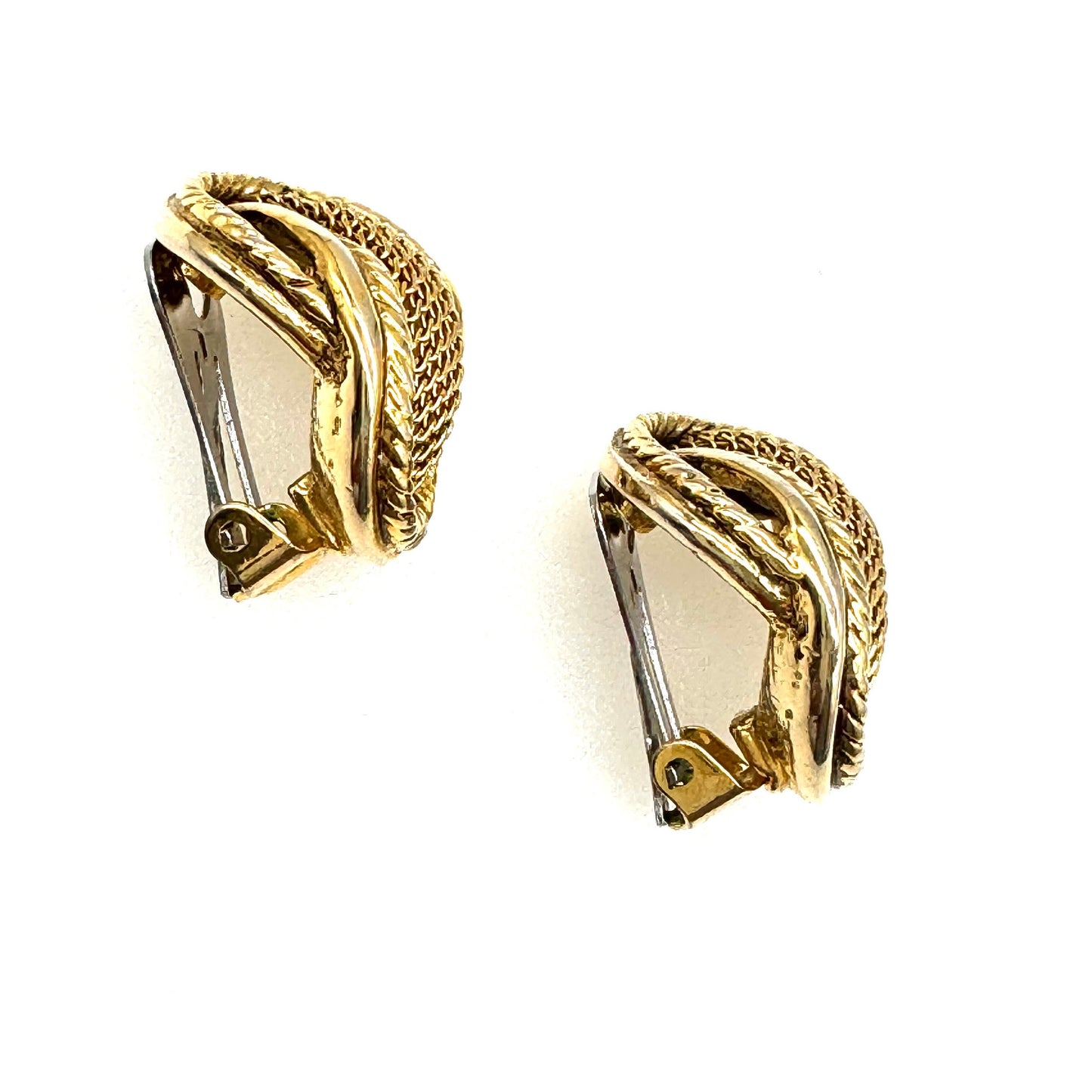 Mesh Modernist Clip On Earrings