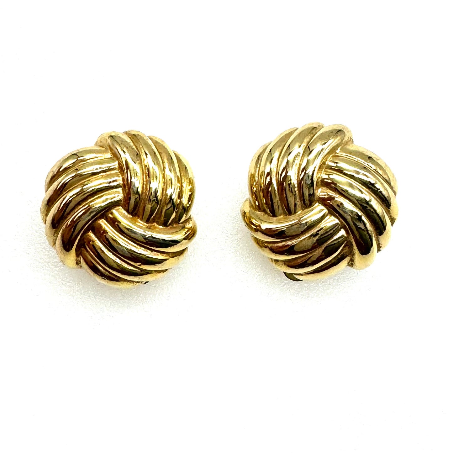 Christian Dior Germany Ribbed Triple Love Knot Clip On Earrings