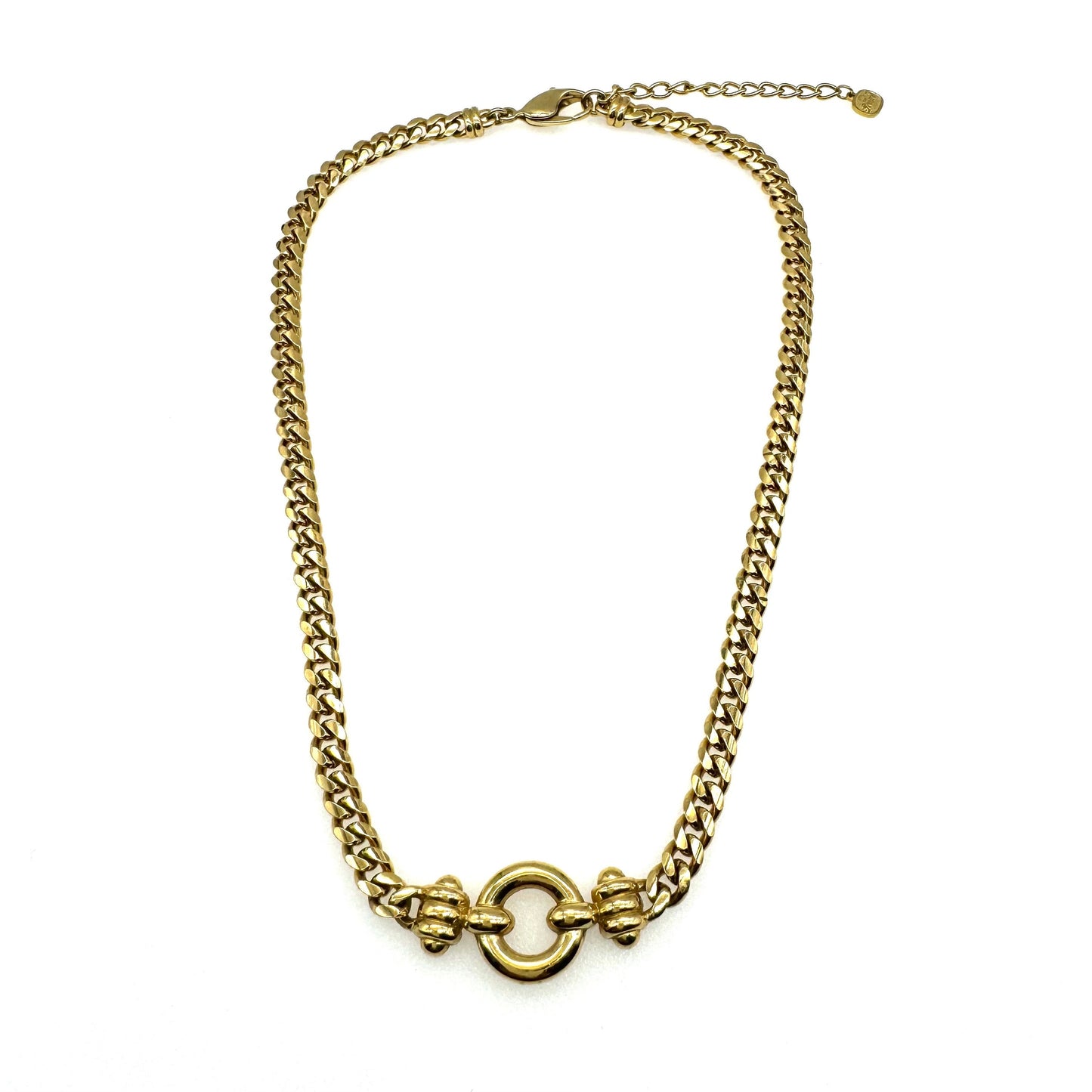 Grosse Gold Plated Integral Pendant Curb Chain Necklace