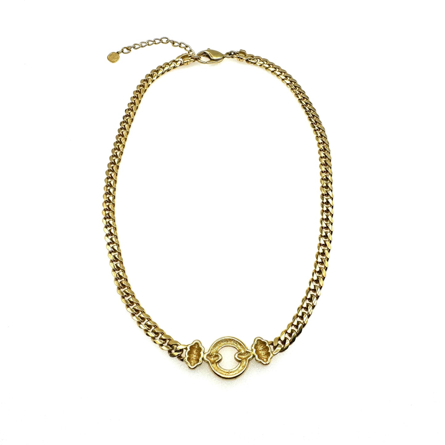 Grosse Gold Plated Integral Pendant Curb Chain Necklace