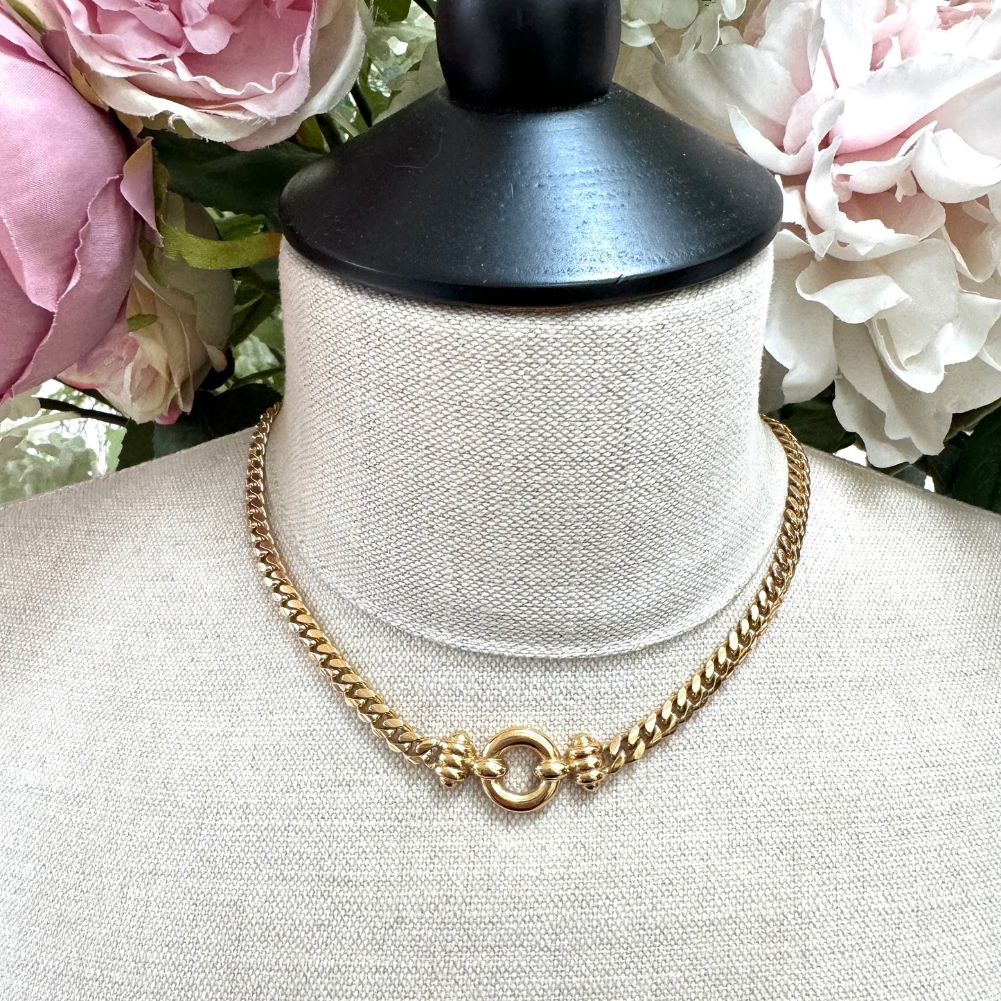 Grosse Gold Plated Integral Pendant Curb Chain Necklace