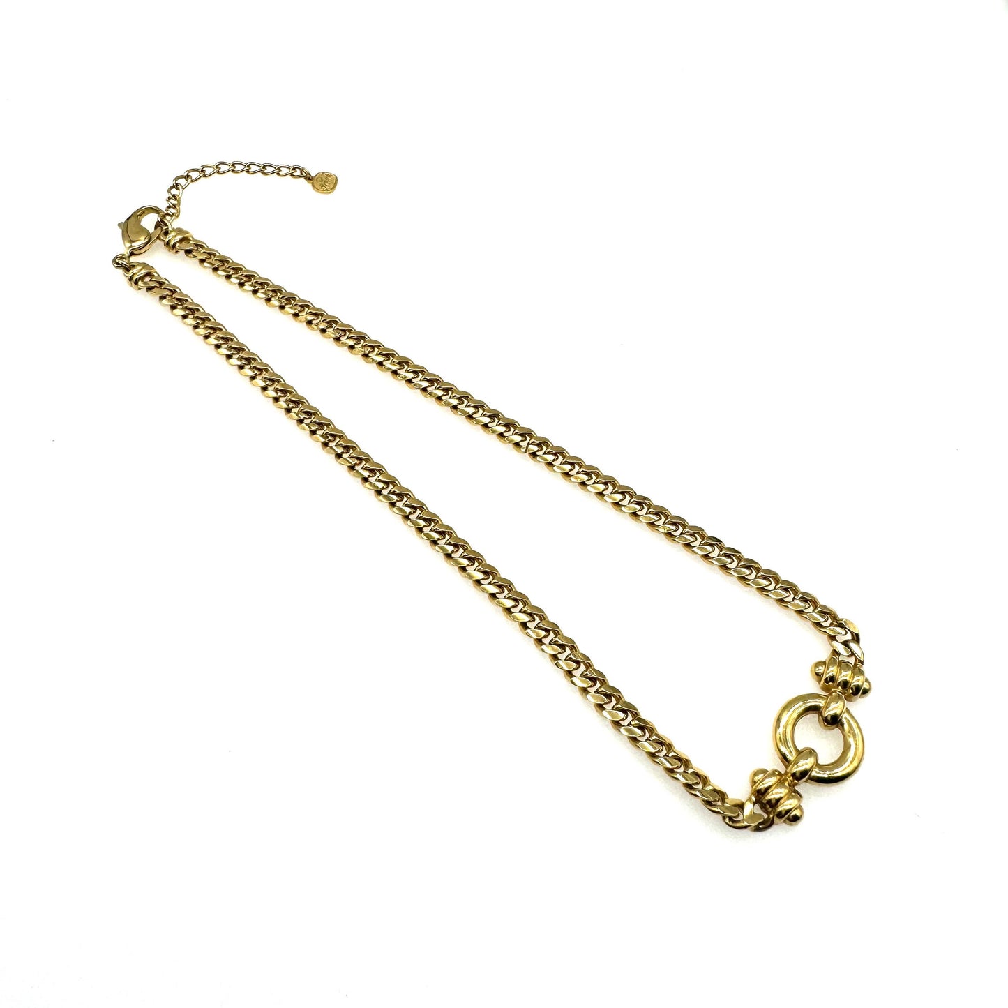 Grosse Gold Plated Integral Pendant Curb Chain Necklace