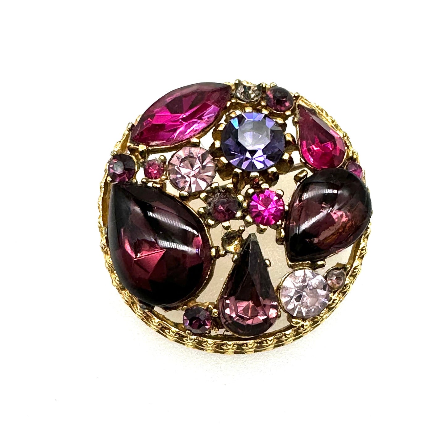 Sphinx A256 Purple Pink Rhinestone Cabochon Brooch