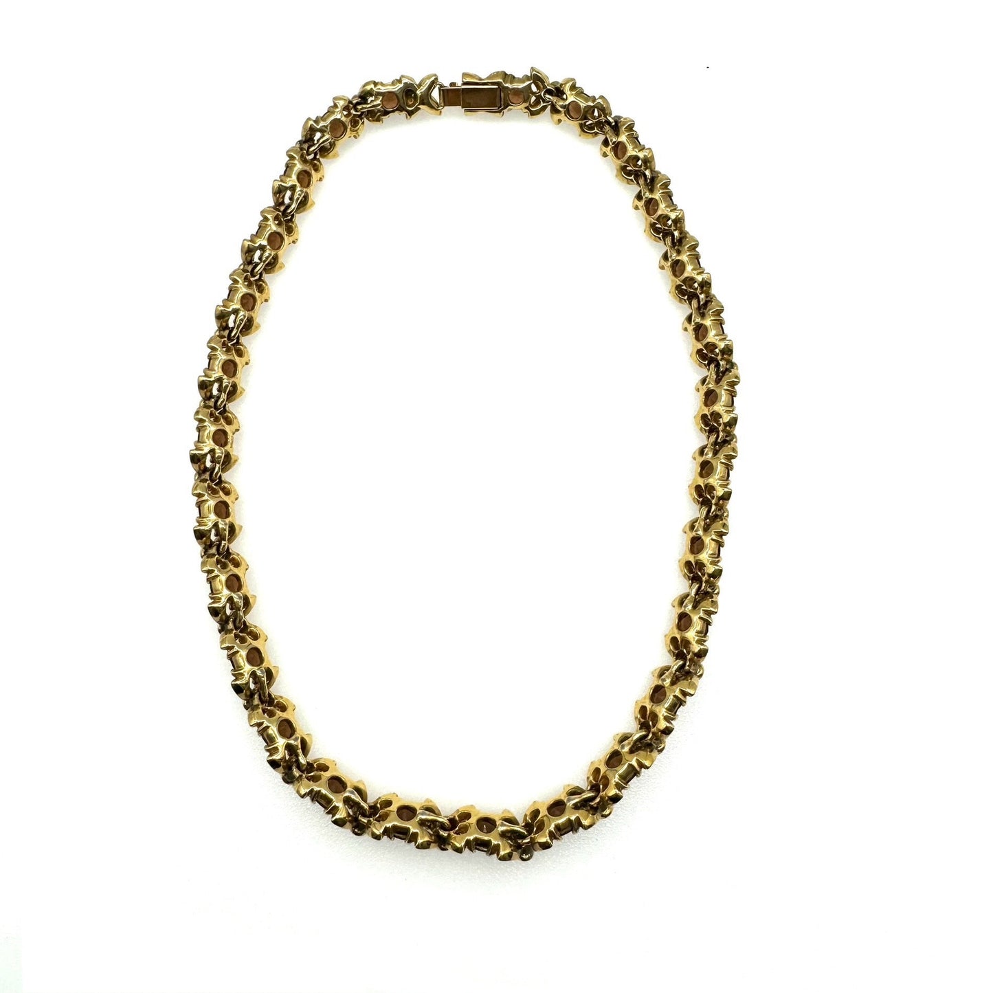 Attwood and Sawyer 'Leonora' Early Unsigned 22ct Gold Plated Swarovski Crystal Necklace