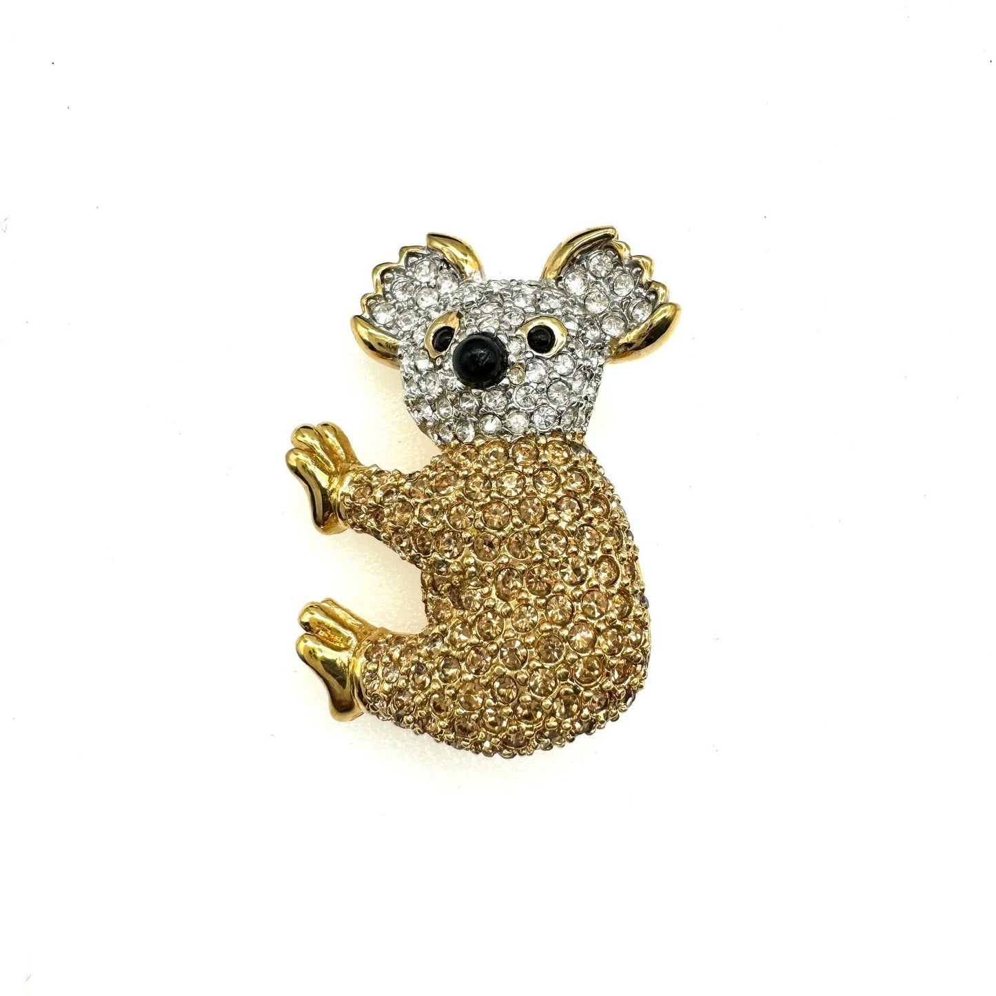 D'Orlan 22ct Triple Gold Plated Crystal Koala Brooch