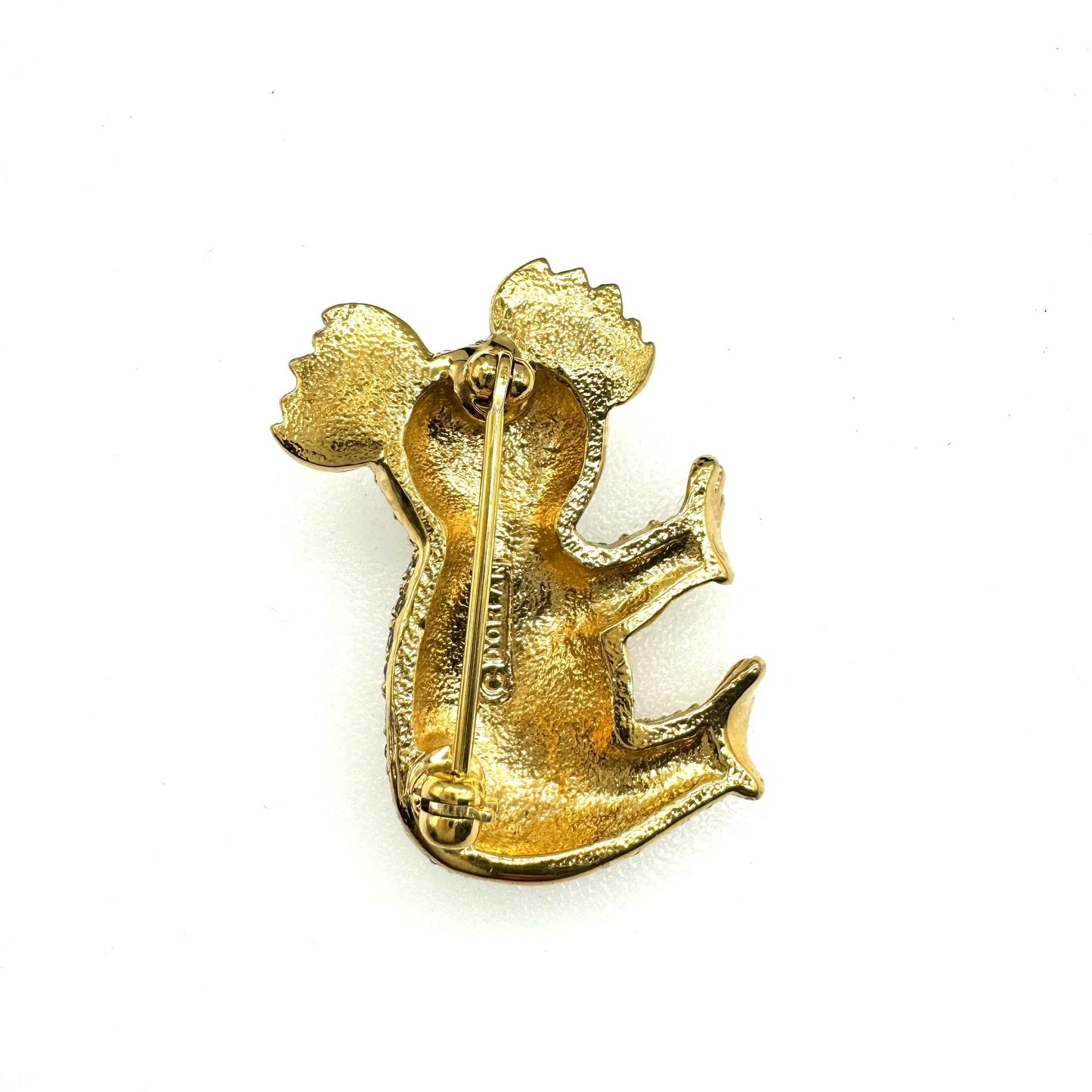 D'Orlan 22ct Triple Gold Plated Crystal Koala Brooch