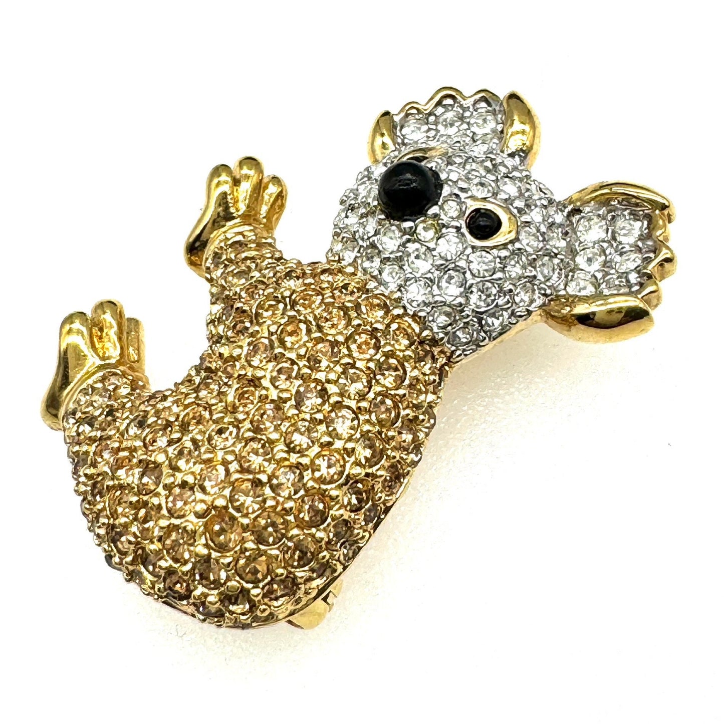 D'Orlan 22ct Triple Gold Plated Crystal Koala Brooch