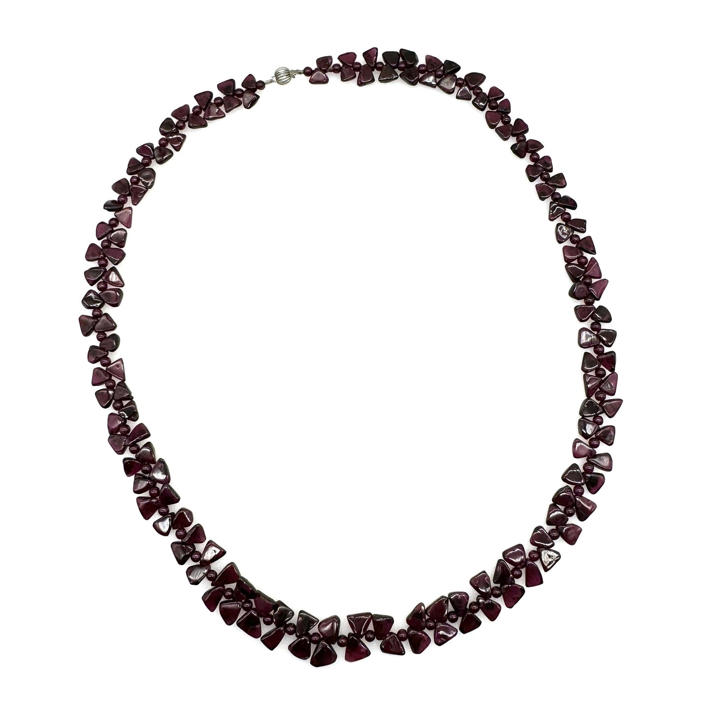 Garnet Side Drilled Triangular Chip Necklace