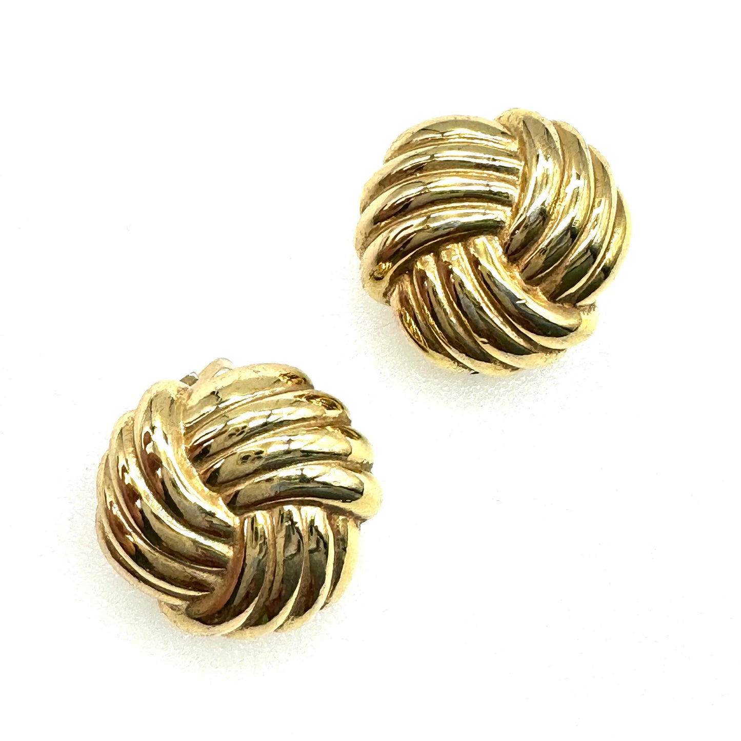 Christian Dior Germany Ribbed Triple Love Knot Clip On Earrings