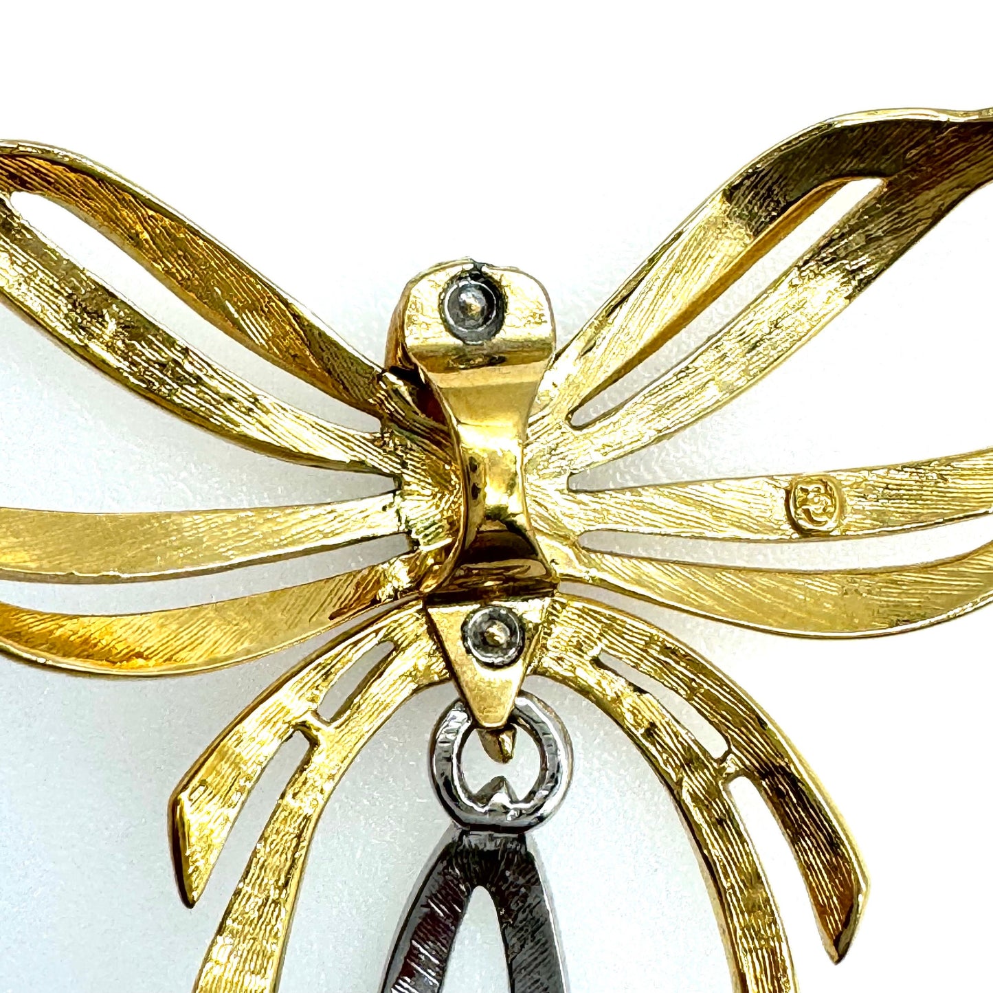 Bergdorf Goodman Pendant - Large Rhinestone Dropper Bow Pendant